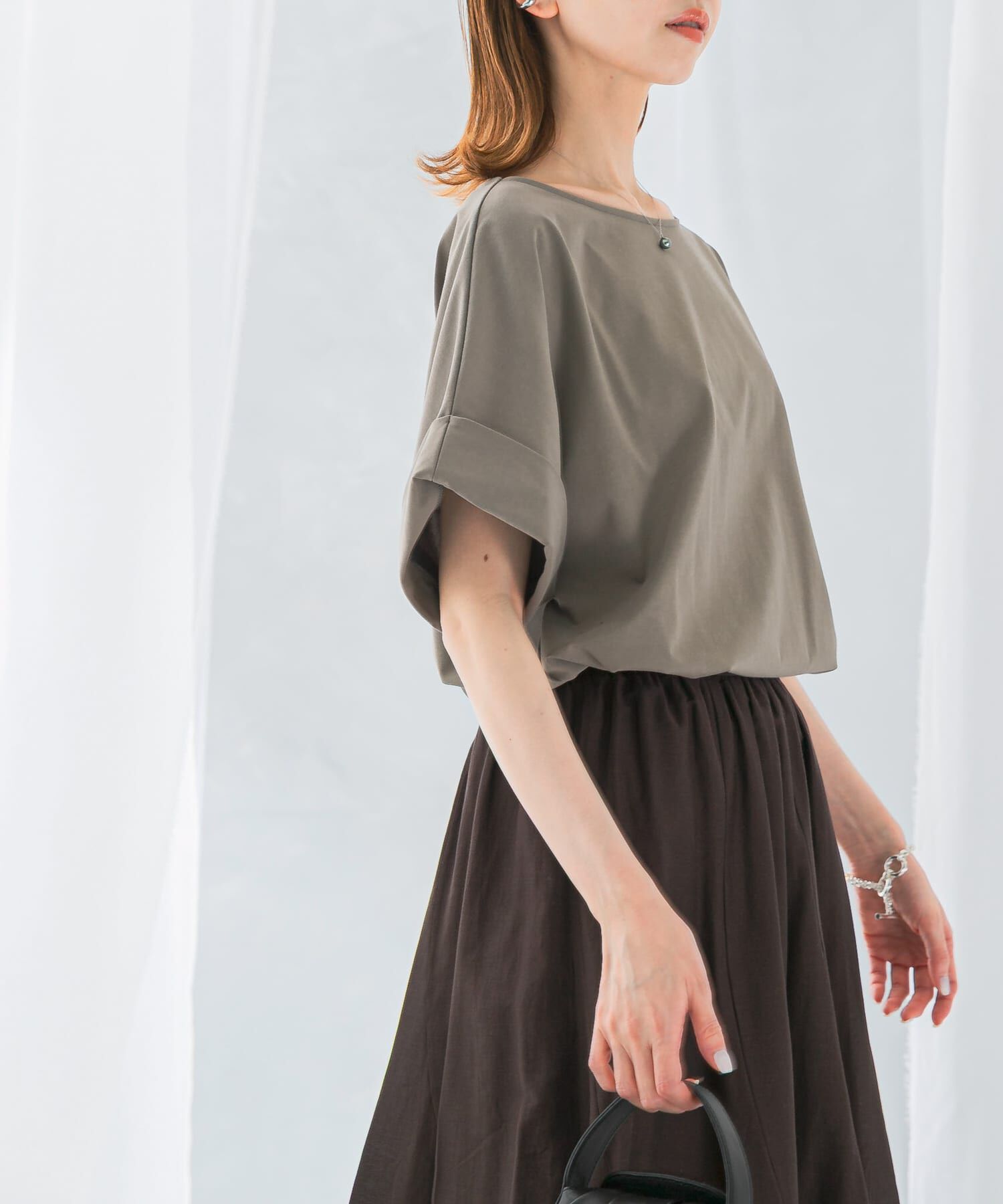 URBAN RESEARCH ROSSO「UVカットデザインスリーブプルオーバー」|Tシャツ・カットソー|