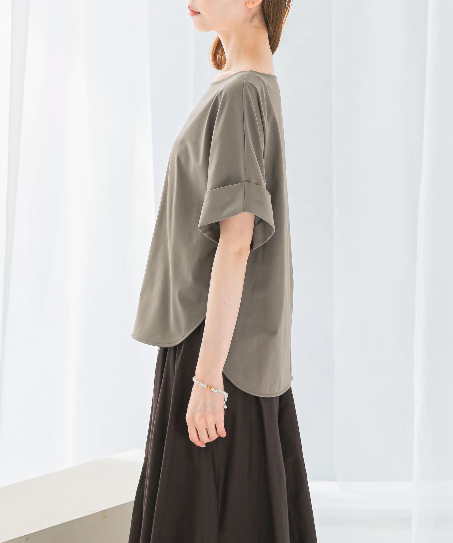 URBAN RESEARCH ROSSO「UVカットデザインスリーブプルオーバー」|Tシャツ・カットソー|