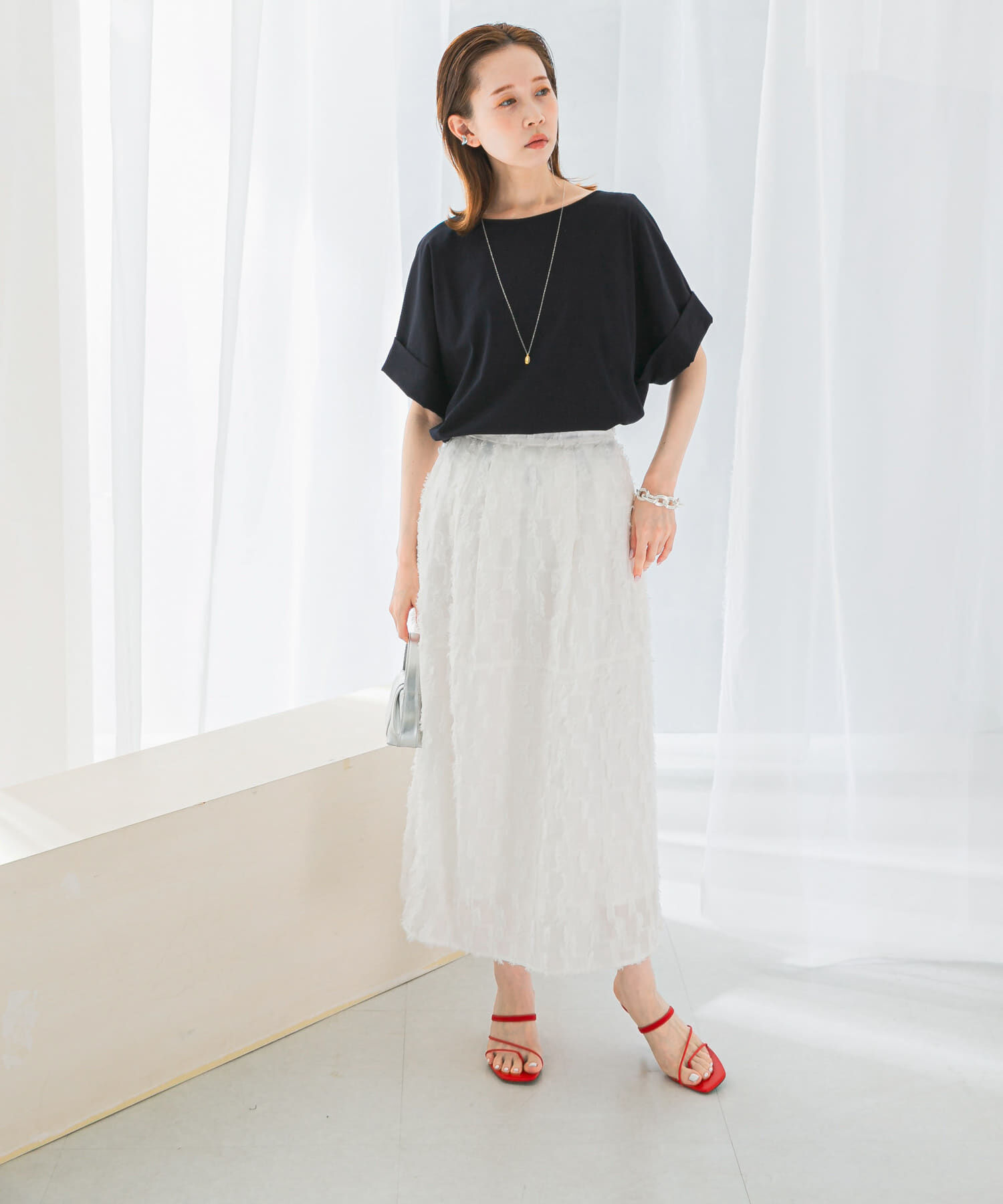 URBAN RESEARCH ROSSO「UVカットデザインスリーブプルオーバー」|Tシャツ・カットソー|