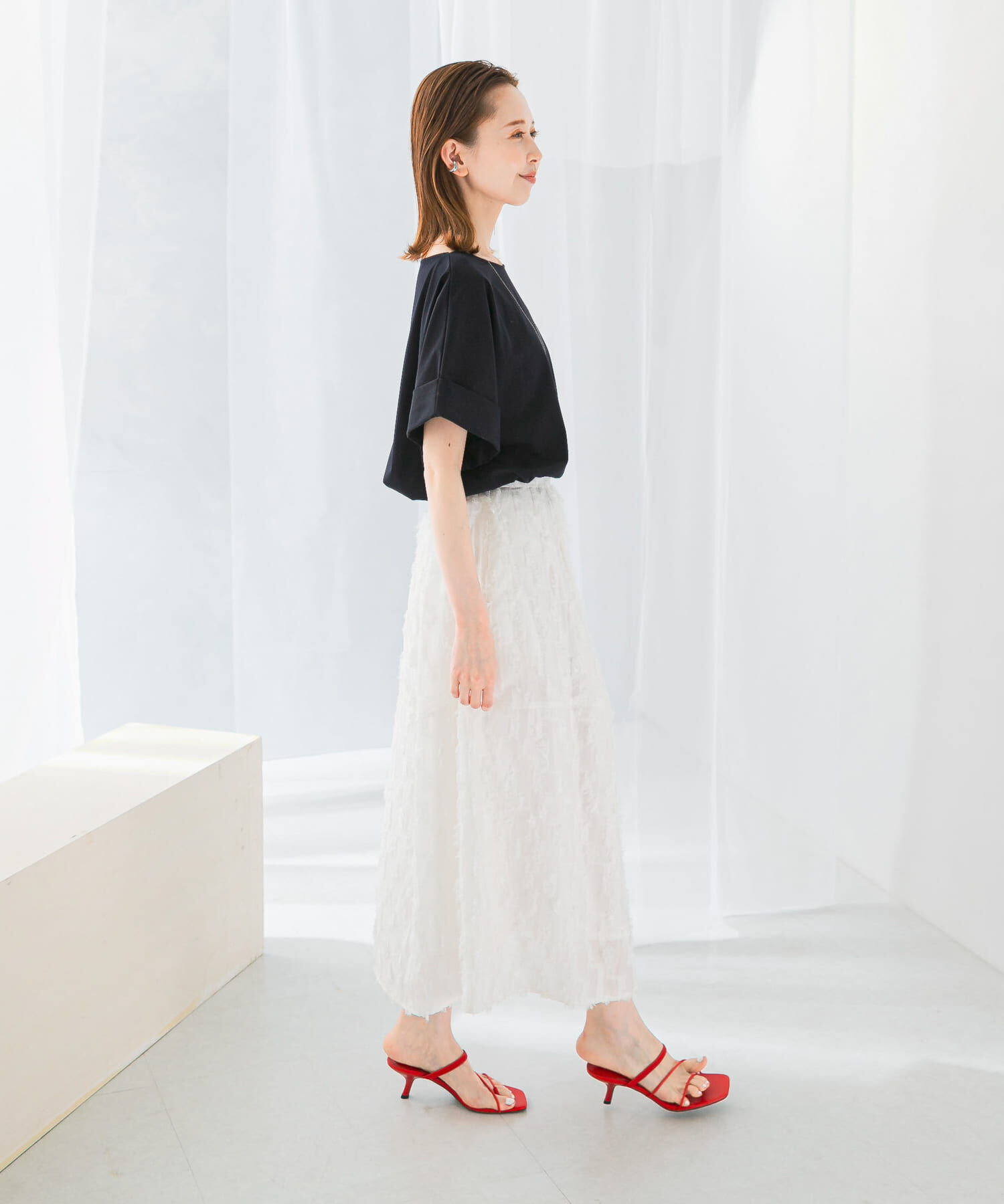 URBAN RESEARCH ROSSO「UVカットデザインスリーブプルオーバー」|Tシャツ・カットソー|