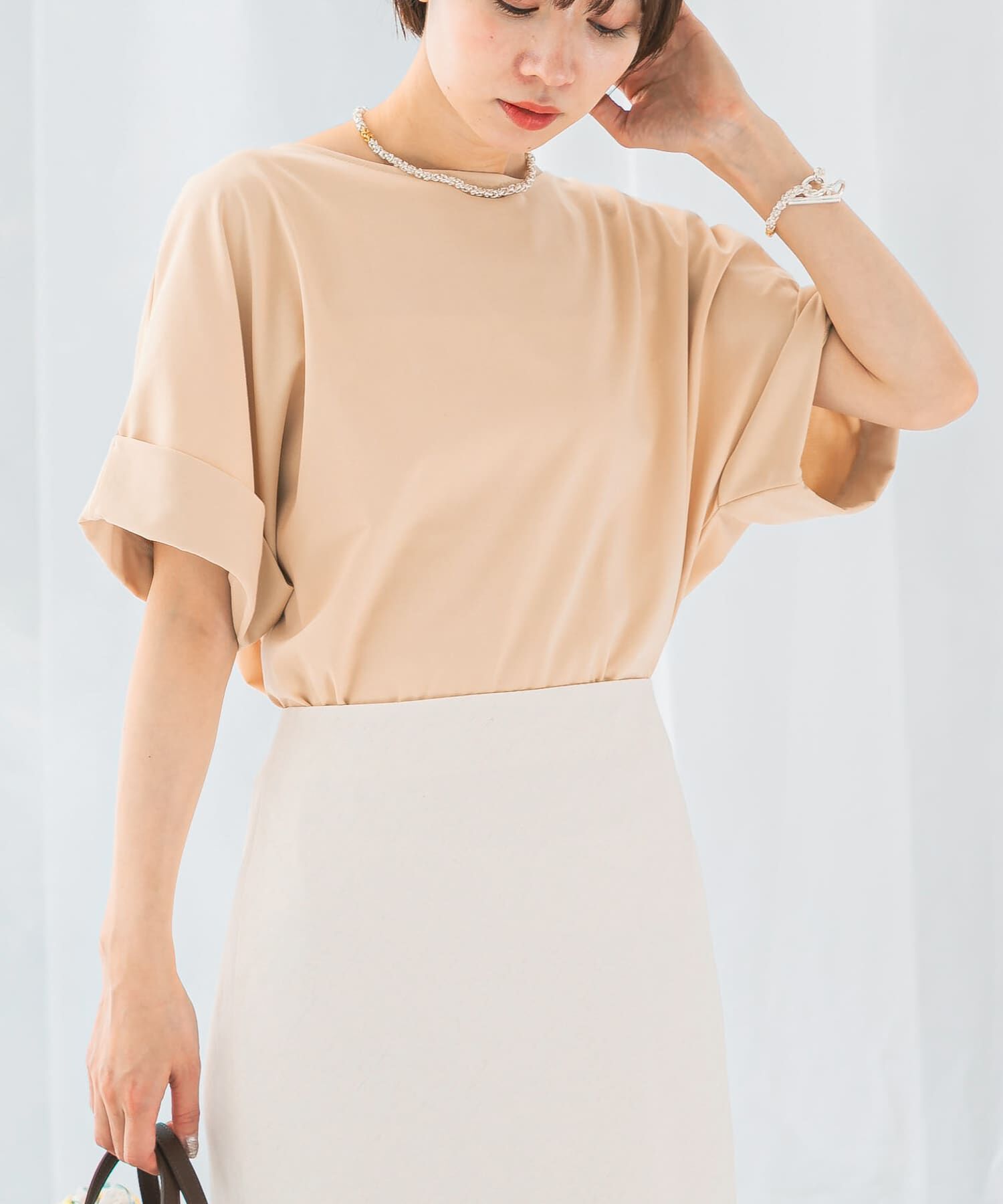 URBAN RESEARCH ROSSO「UVカットデザインスリーブプルオーバー」|Tシャツ・カットソー|