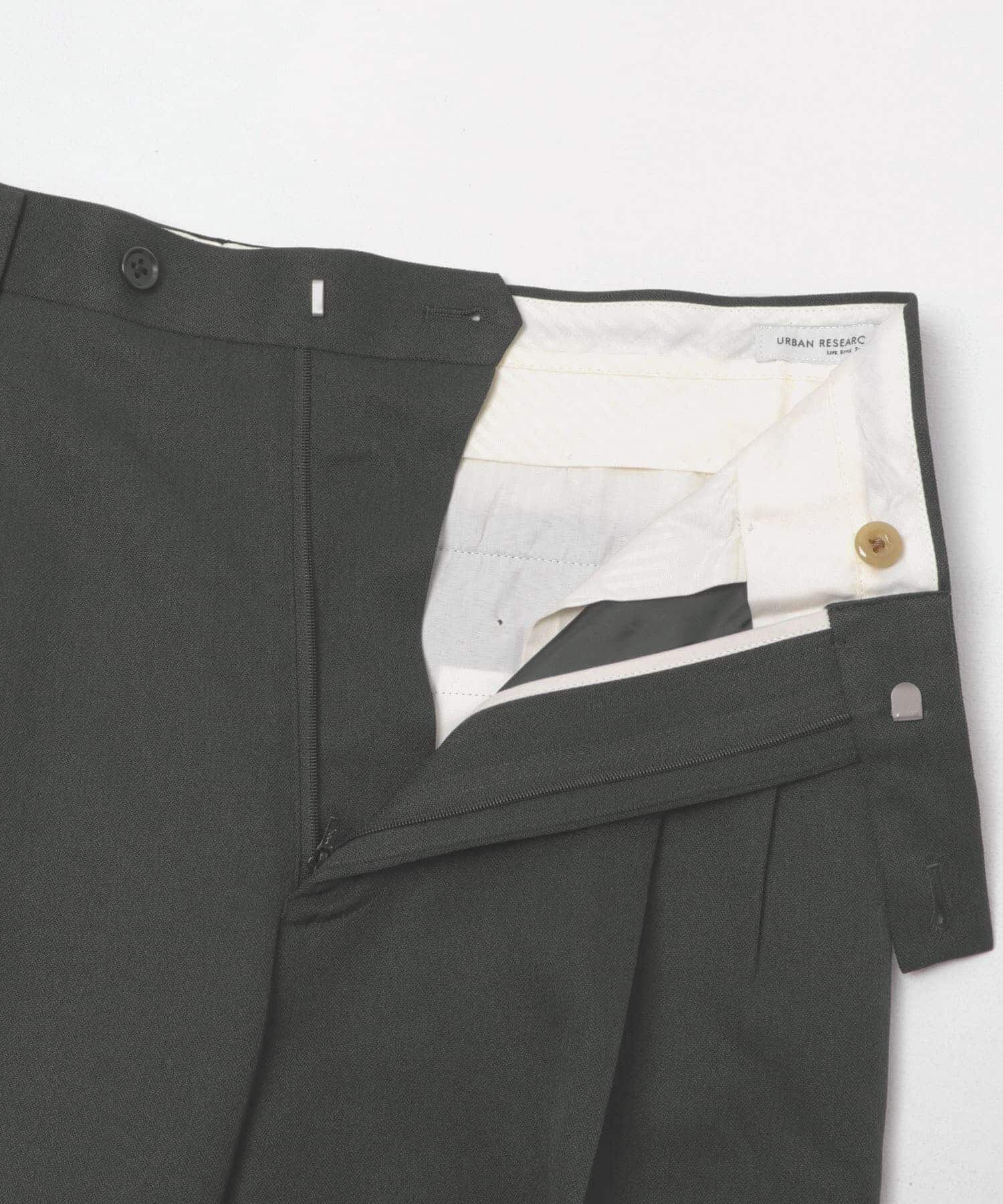 URBAN RESEARCH DOORS「LIFE STYLE TAILOR　レトロヘリンボンストレッチ2タックパンツ」|スラックス|