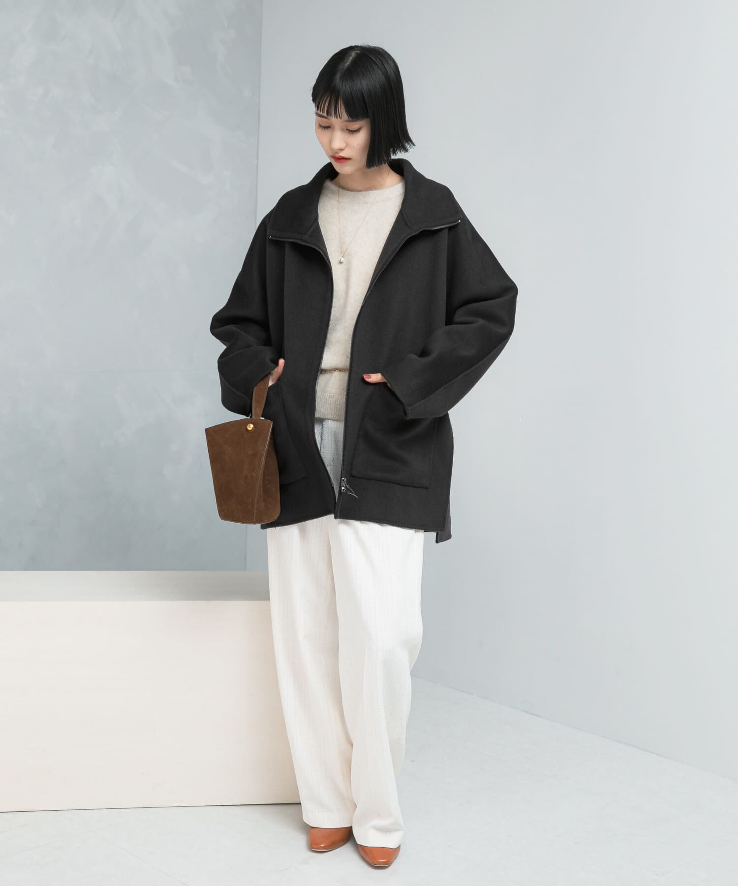 URBAN RESEARCH ROSSO「ダブルジップリバーコート」|ノーカラーコート|