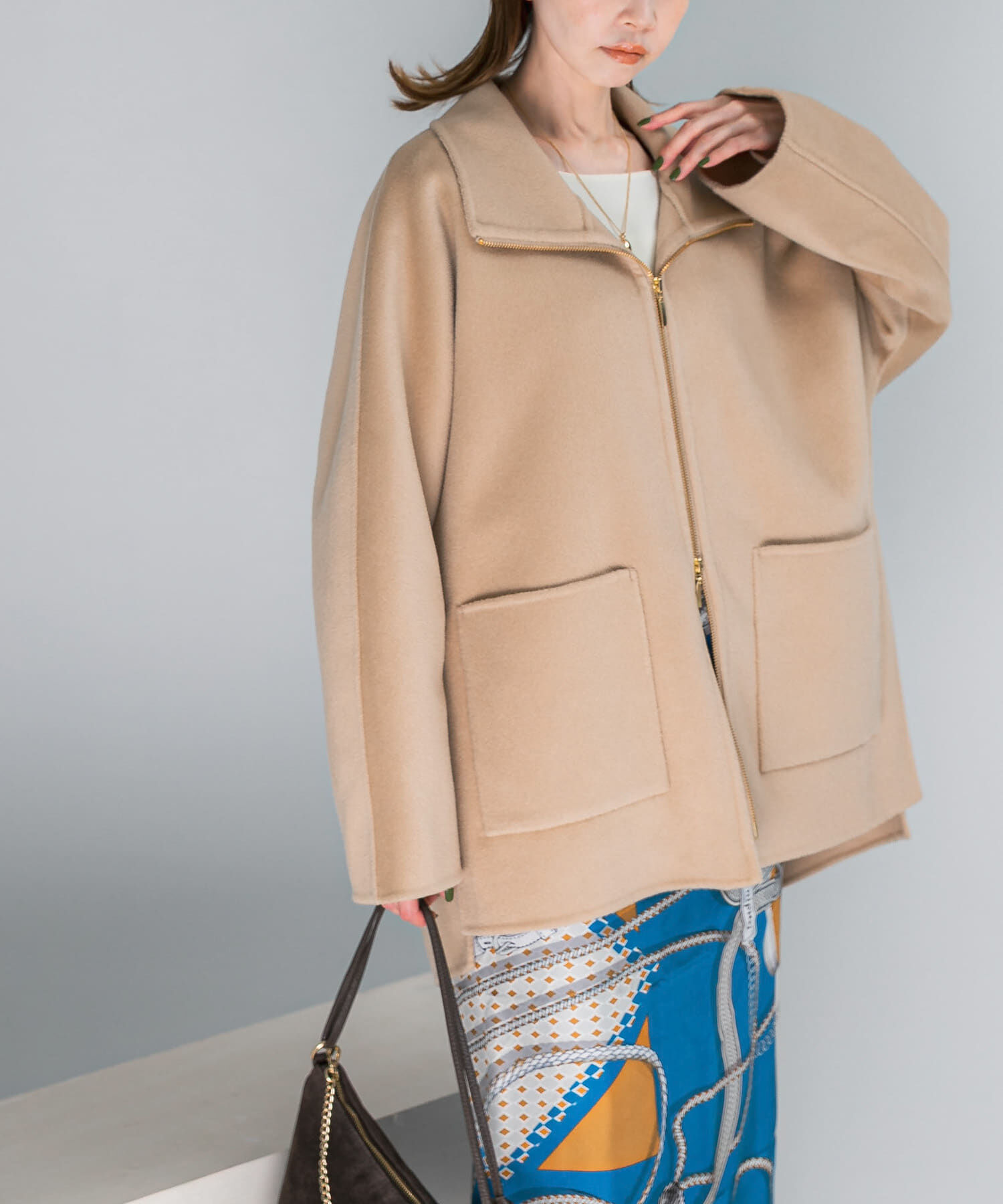 URBAN RESEARCH ROSSO「ダブルジップリバーコート」|ノーカラーコート|