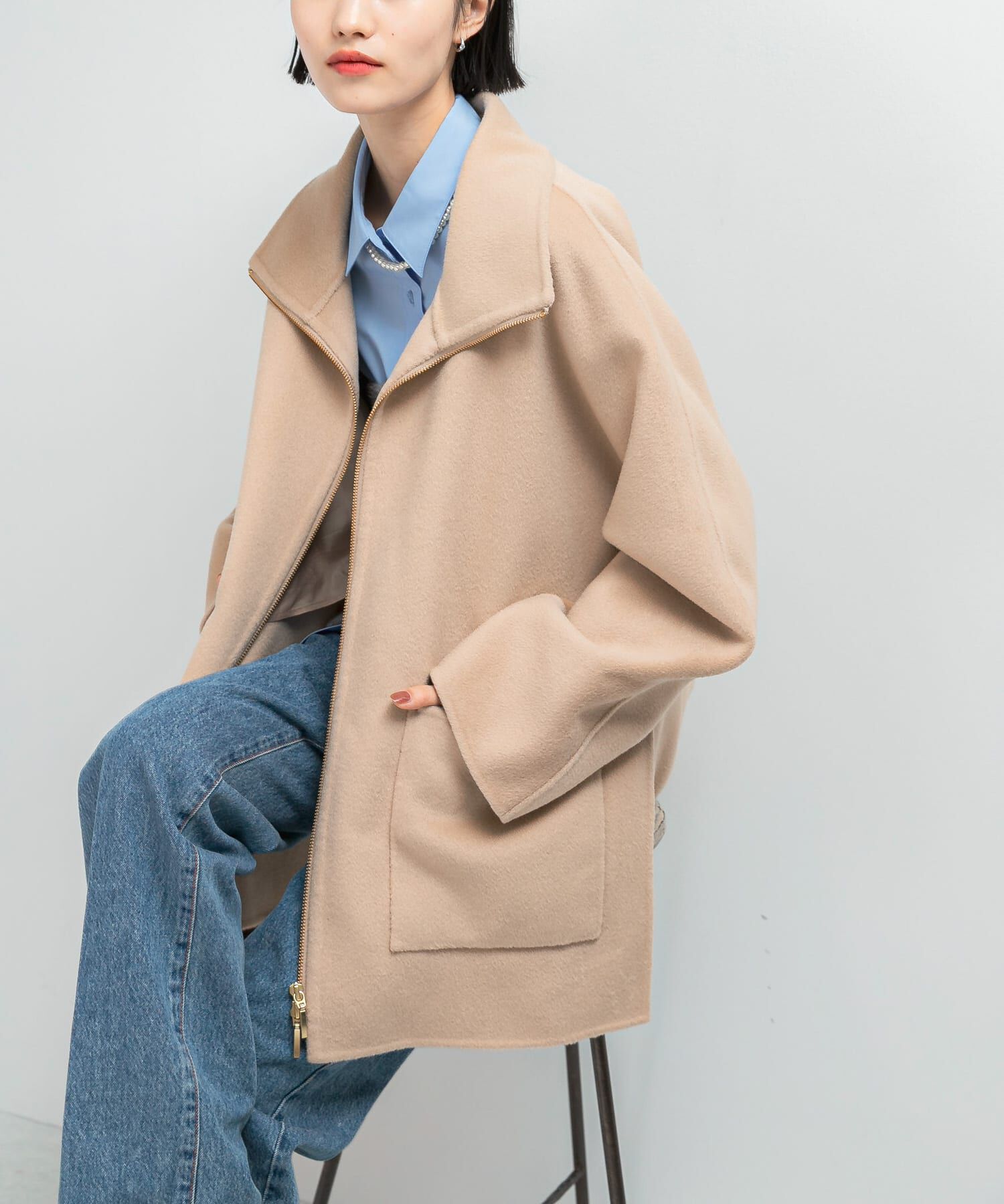 URBAN RESEARCH ROSSO「ダブルジップリバーコート」|ノーカラーコート|