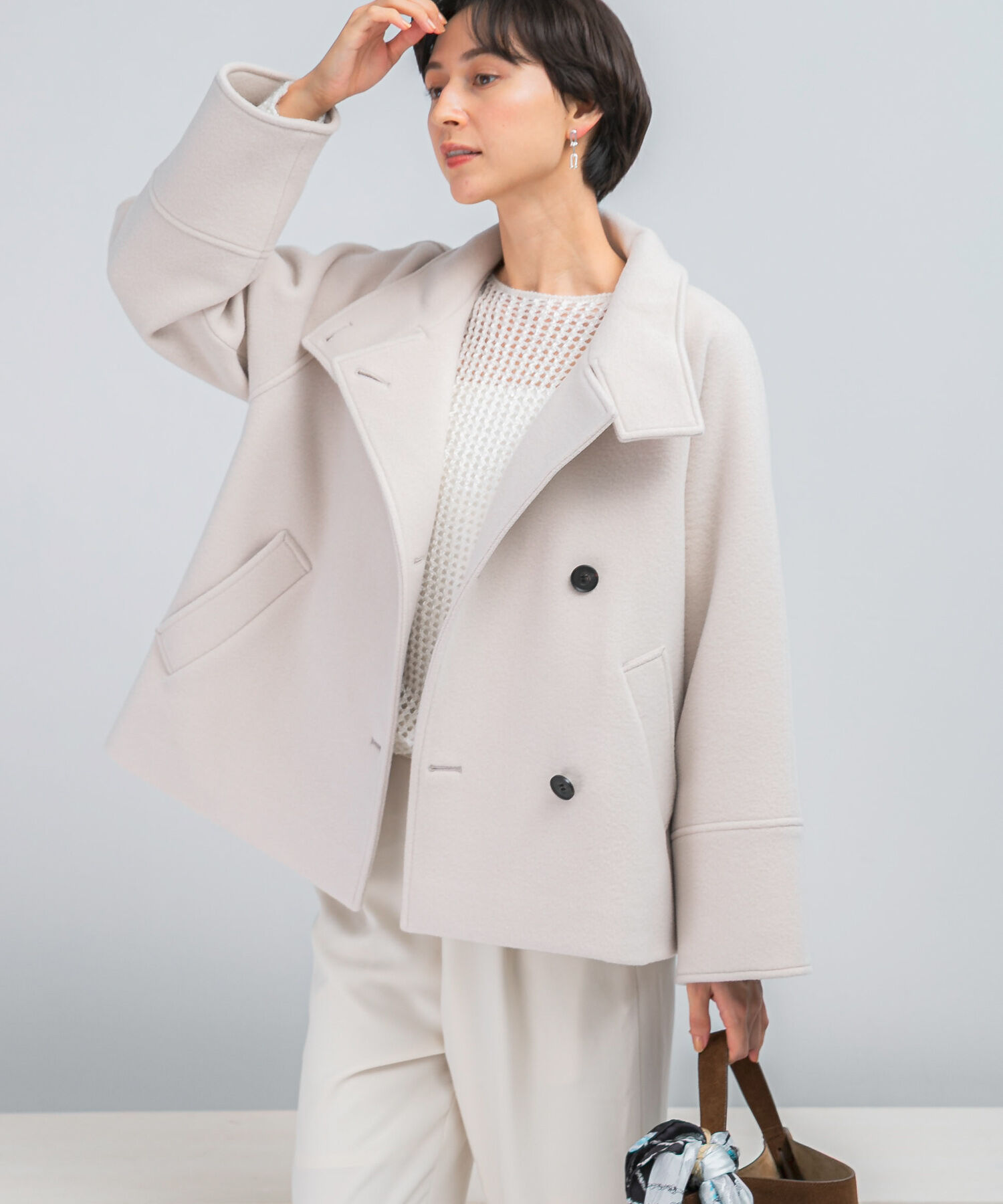 URBAN RESEARCH ROSSO「スーパー140シャルム2WAYカラーコート」|ノーカラーコート|