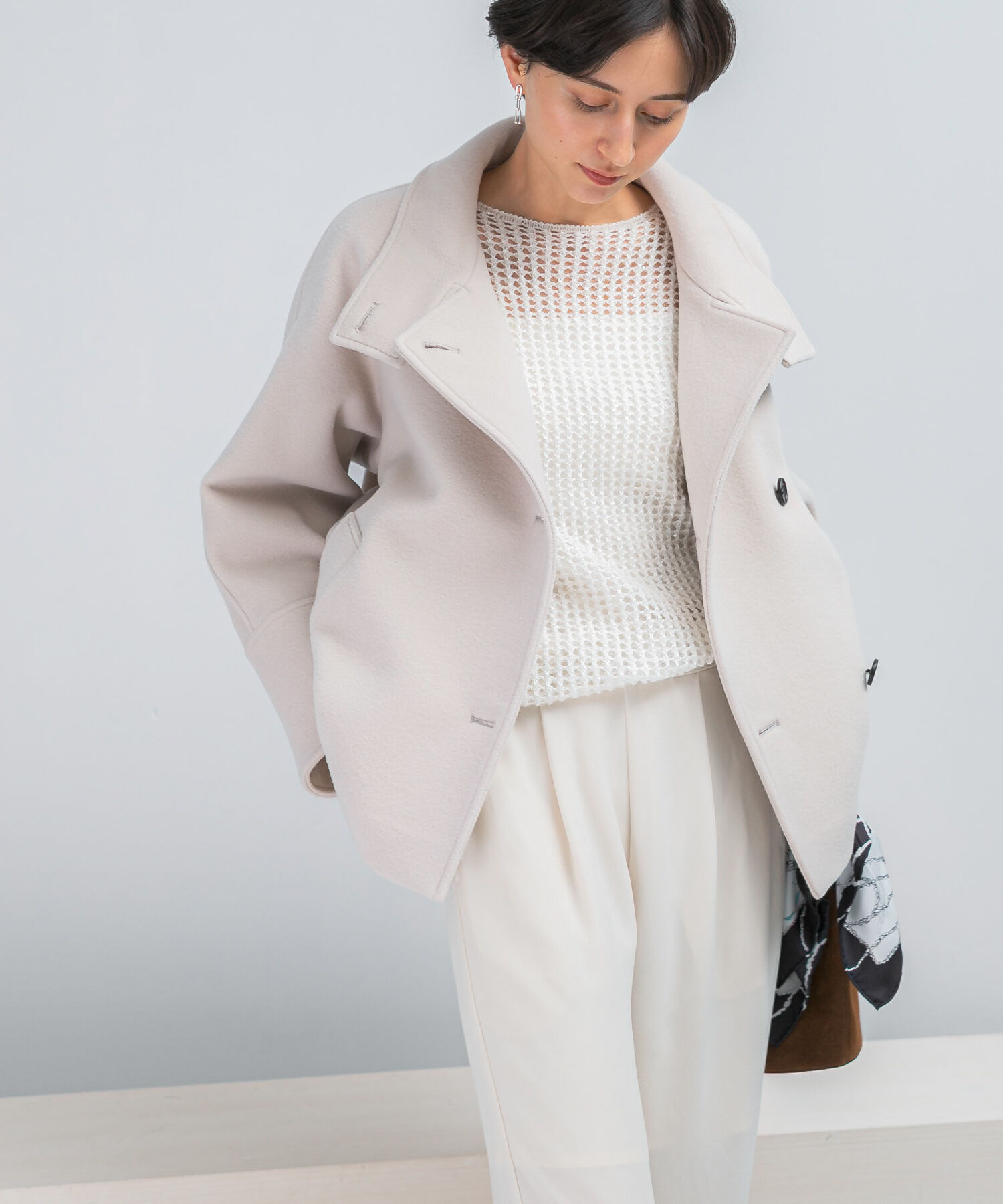 URBAN RESEARCH ROSSO「スーパー140シャルム2WAYカラーコート」|ノーカラーコート|