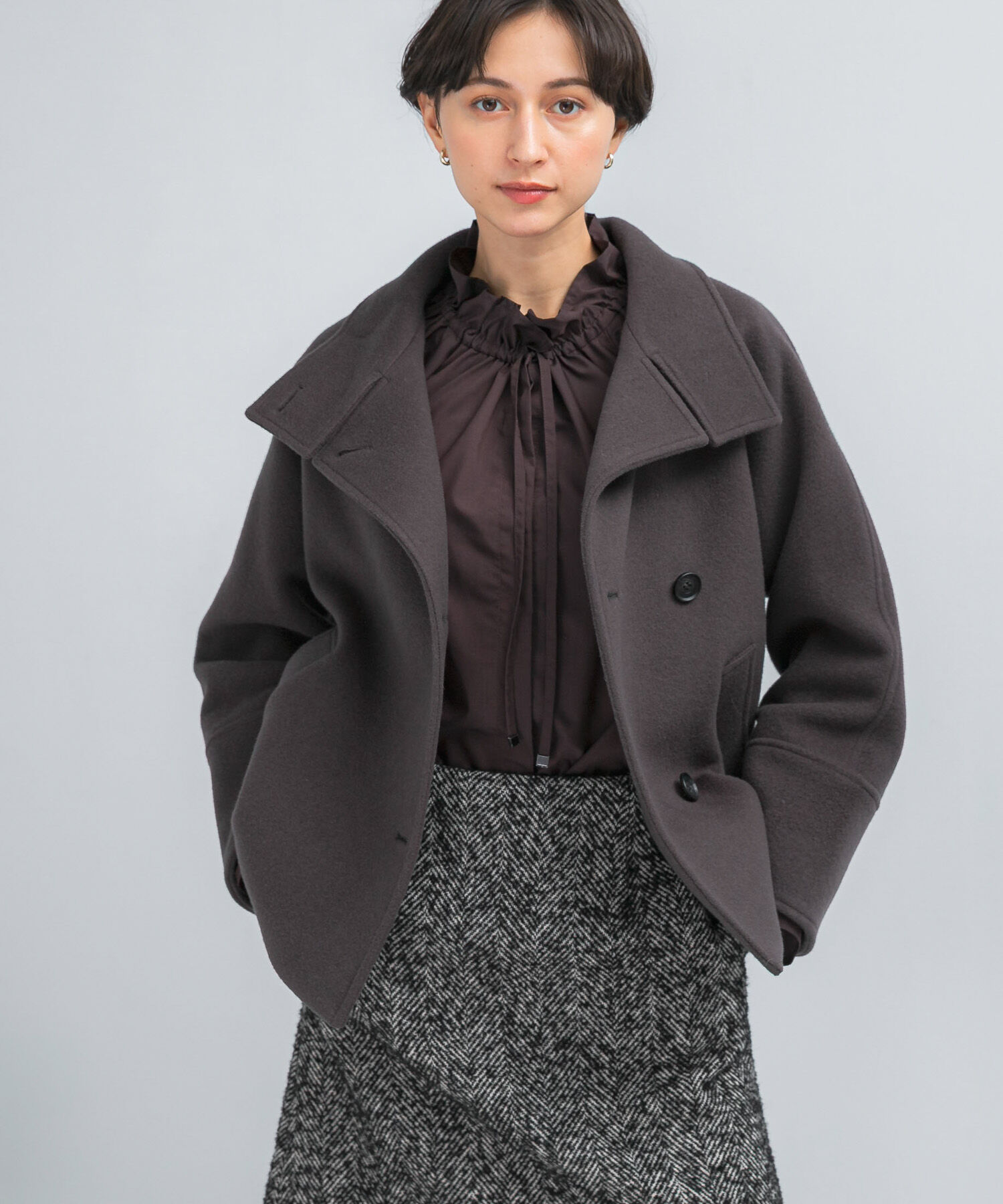 URBAN RESEARCH ROSSO「スーパー140シャルム2WAYカラーコート」|ノーカラーコート|