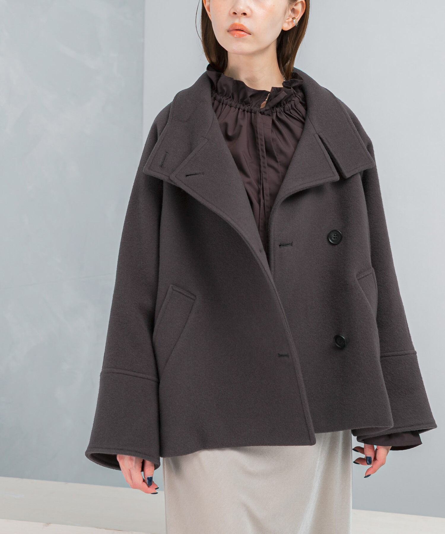 URBAN RESEARCH ROSSO「スーパー140シャルム2WAYカラーコート」|ノーカラーコート|