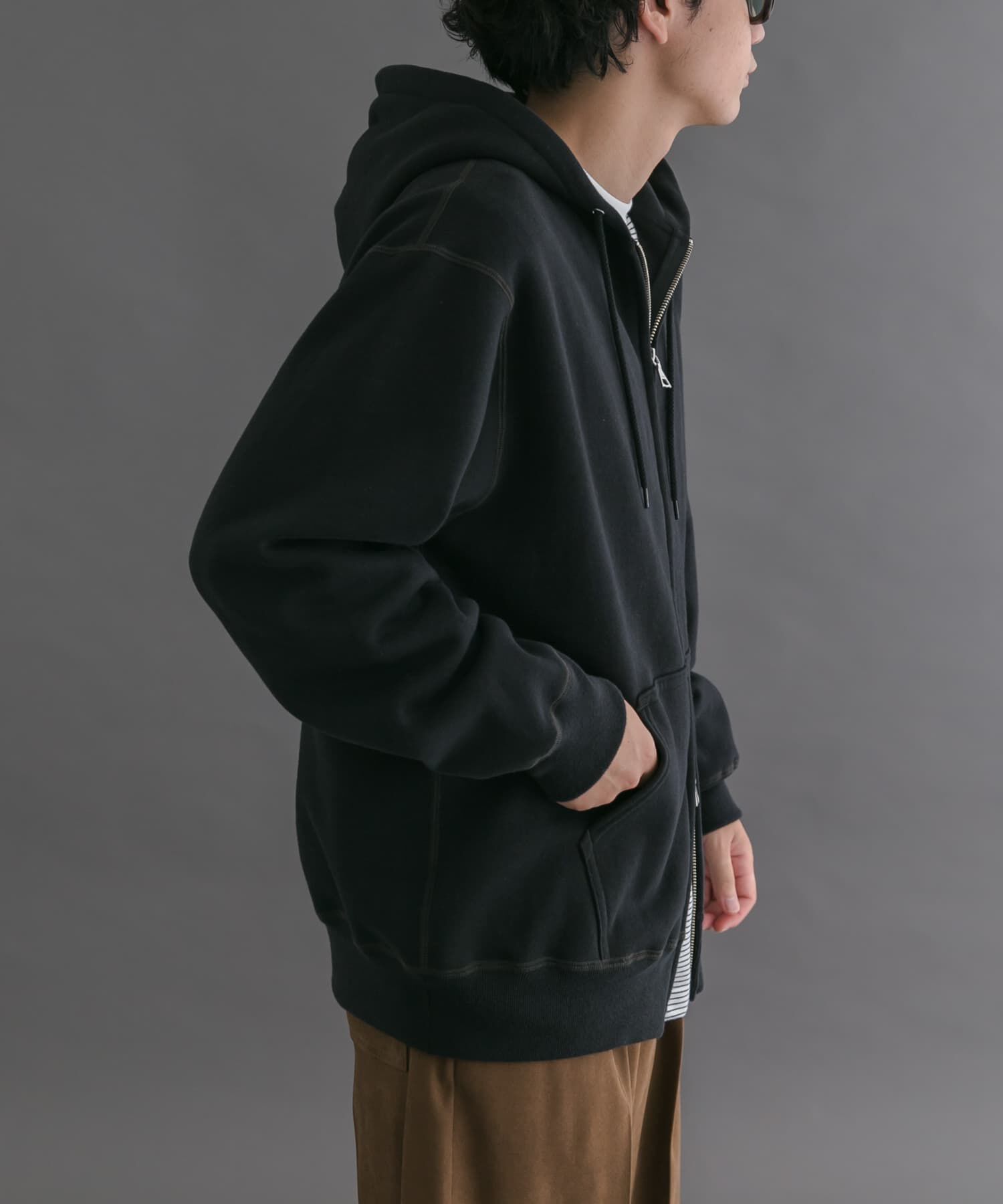 URBAN RESEARCH DOORS「FORK&SPOON　リサイクルコットン裏毛ジップフーディー」|パーカー|