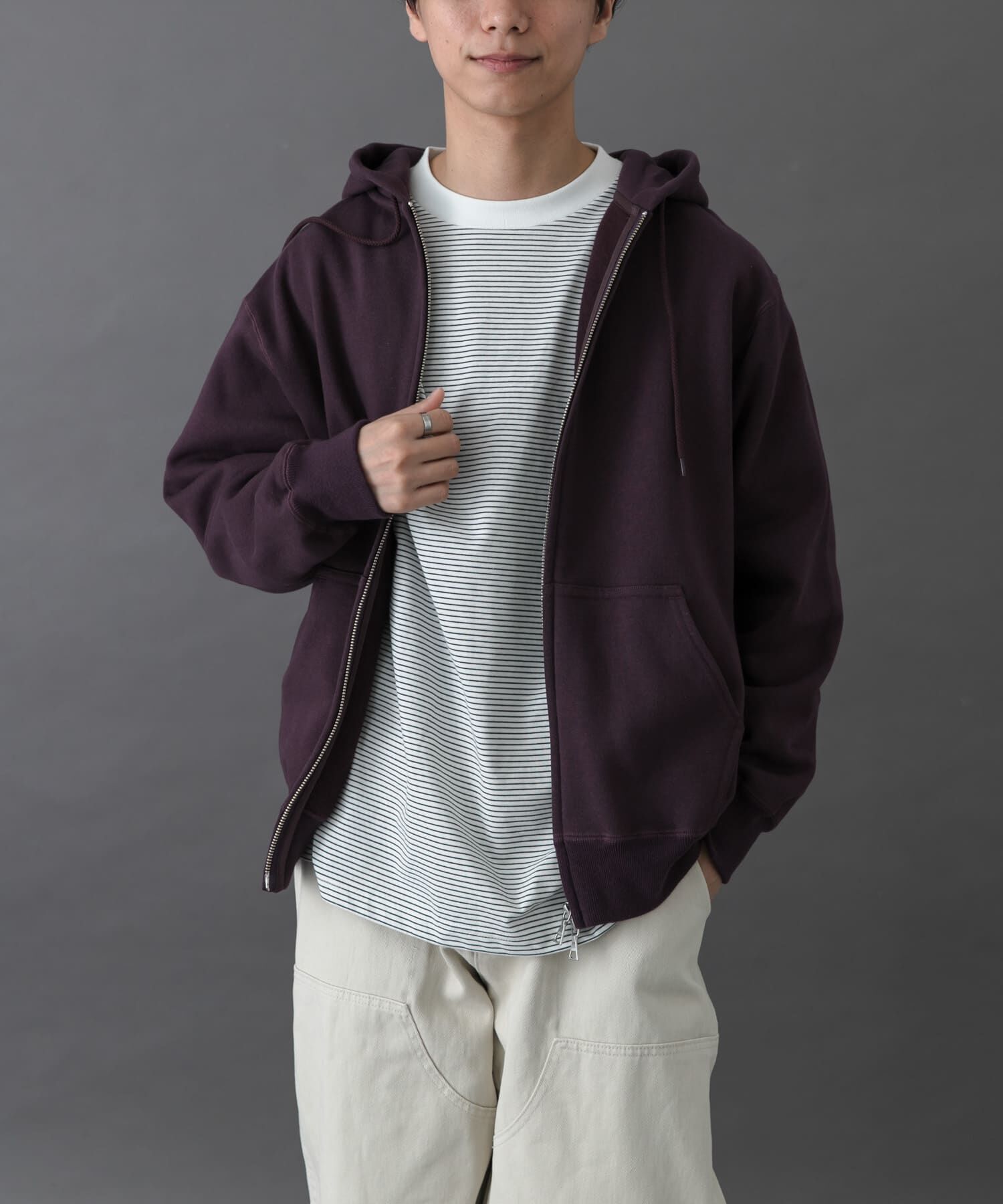URBAN RESEARCH DOORS「FORK&SPOON　リサイクルコットン裏毛ジップフーディー」|パーカー|