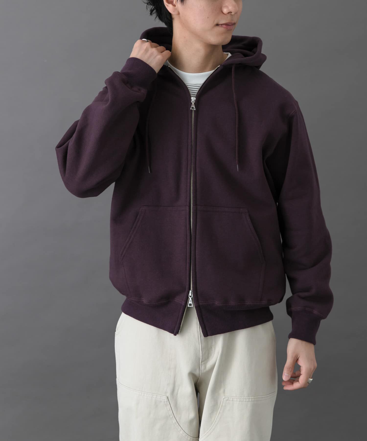 URBAN RESEARCH DOORS「FORK&SPOON　リサイクルコットン裏毛ジップフーディー」|パーカー|