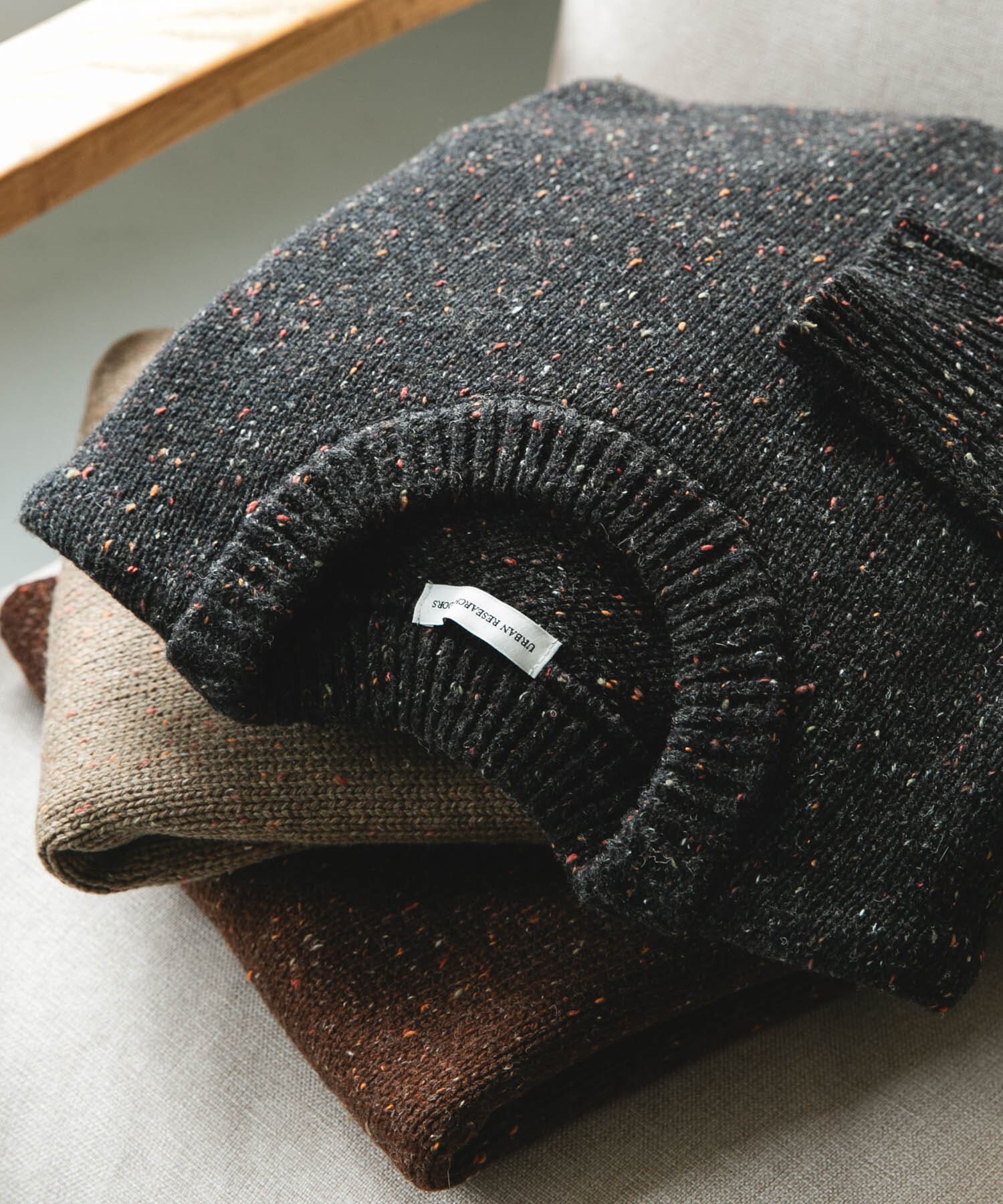 URBAN RESEARCH DOORS「ウールブレンドネップクルーネックニット」|ニット・セーター|グレー系その他