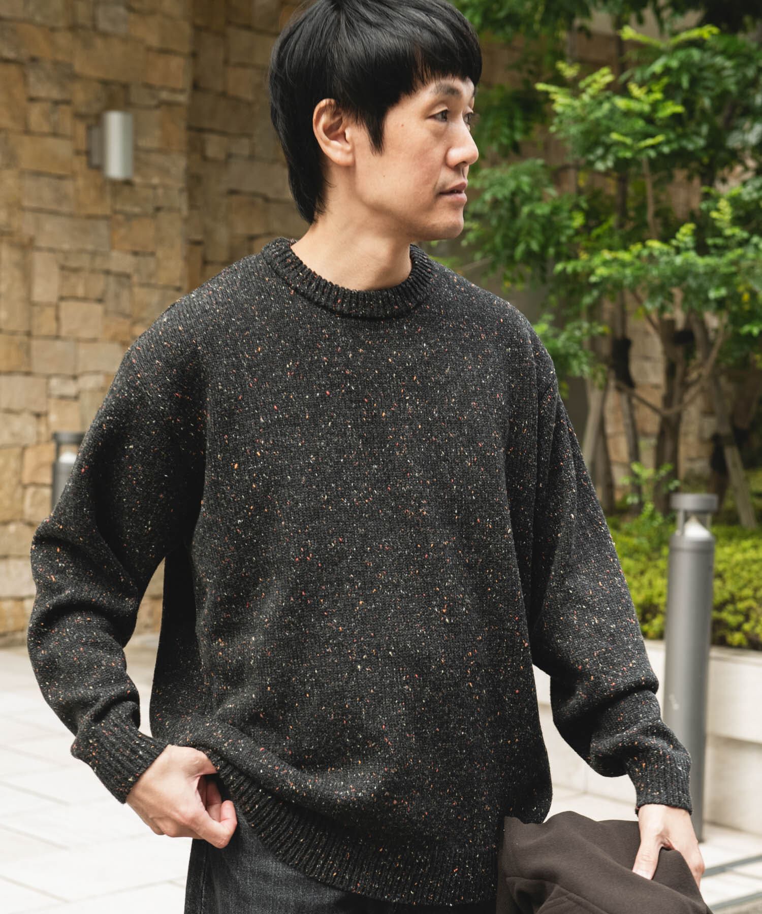 URBAN RESEARCH DOORS「ウールブレンドネップクルーネックニット」|ニット・セーター|