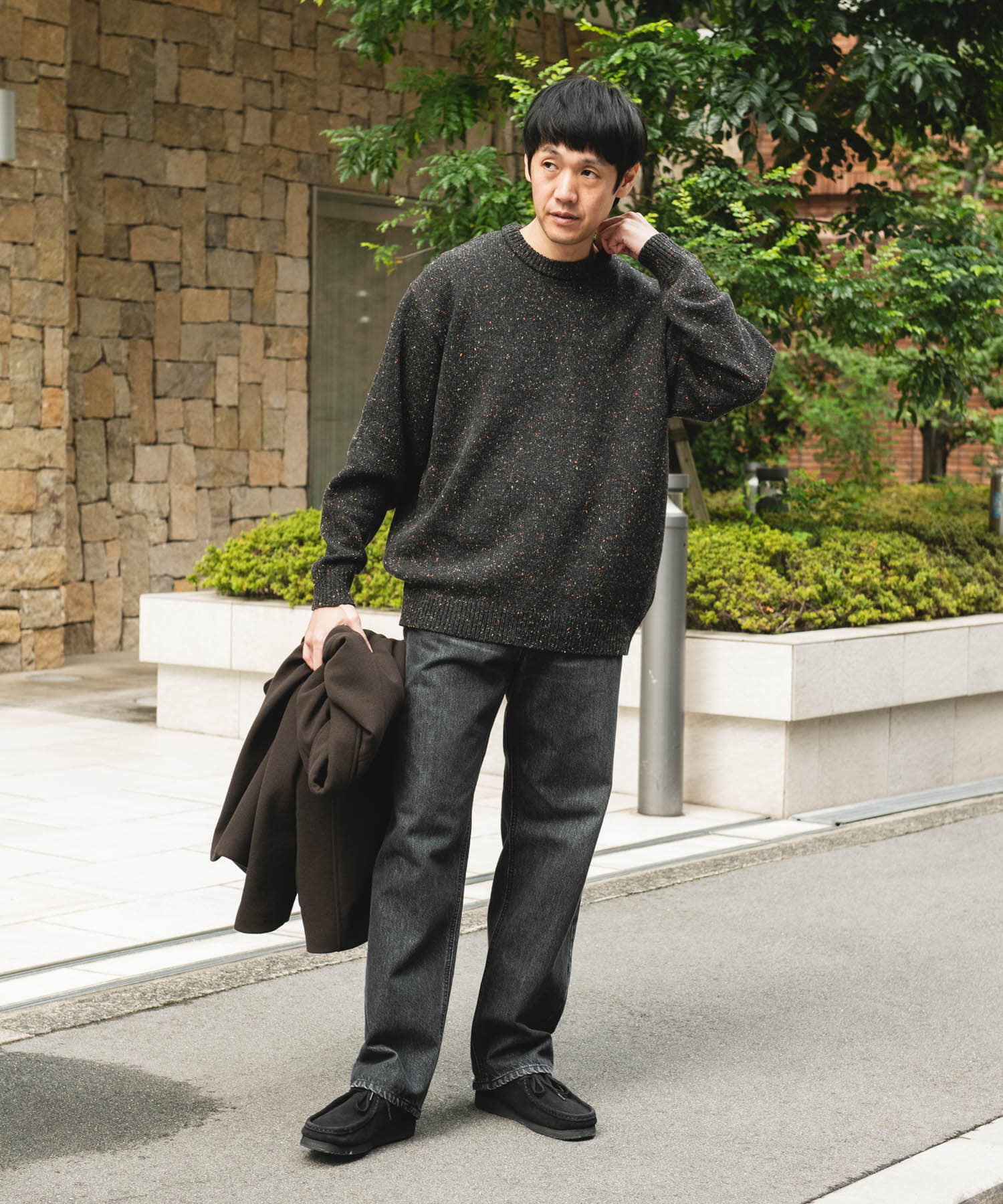 URBAN RESEARCH DOORS「ウールブレンドネップクルーネックニット」|ニット・セーター|