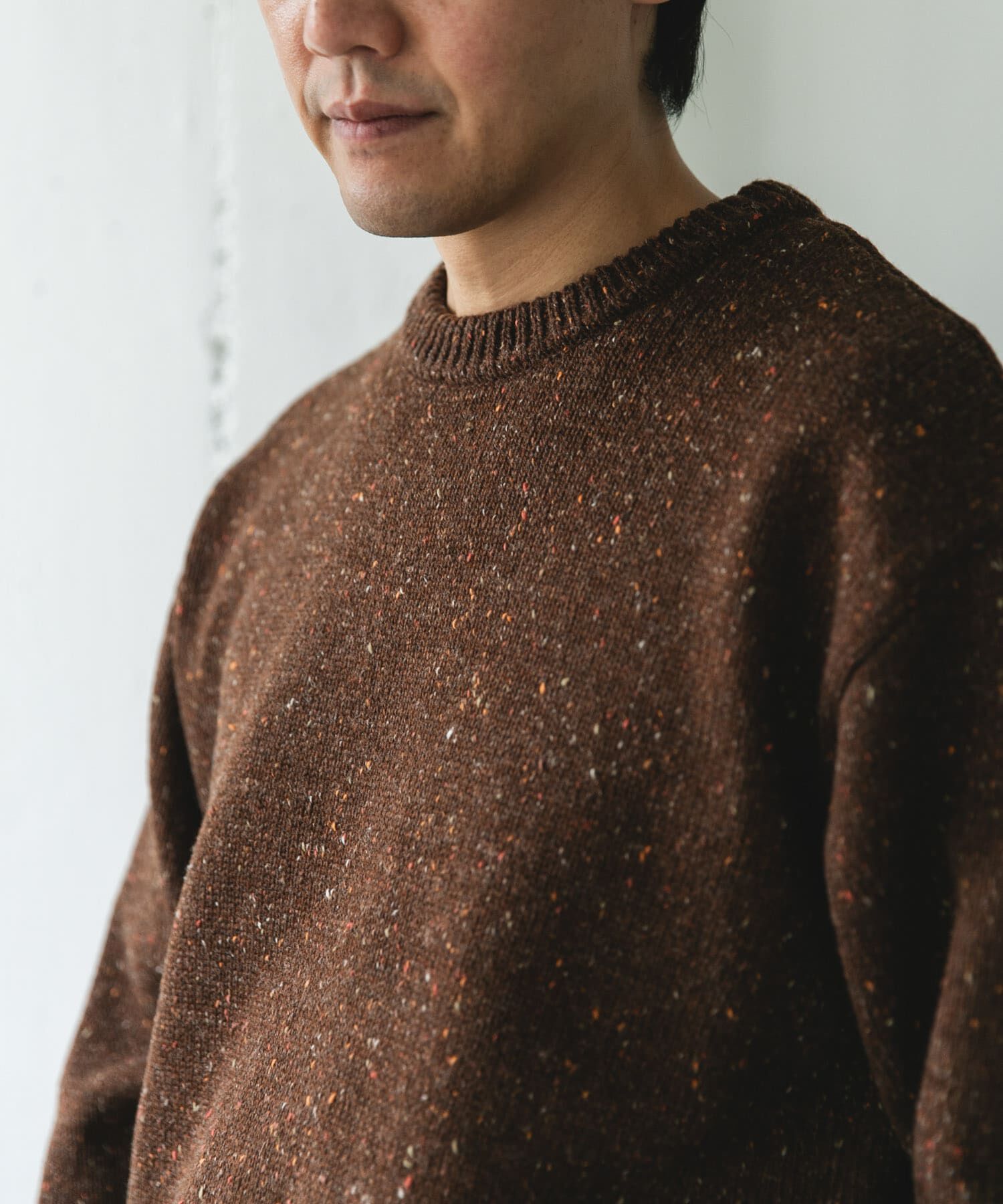 URBAN RESEARCH DOORS「ウールブレンドネップクルーネックニット」|ニット・セーター|