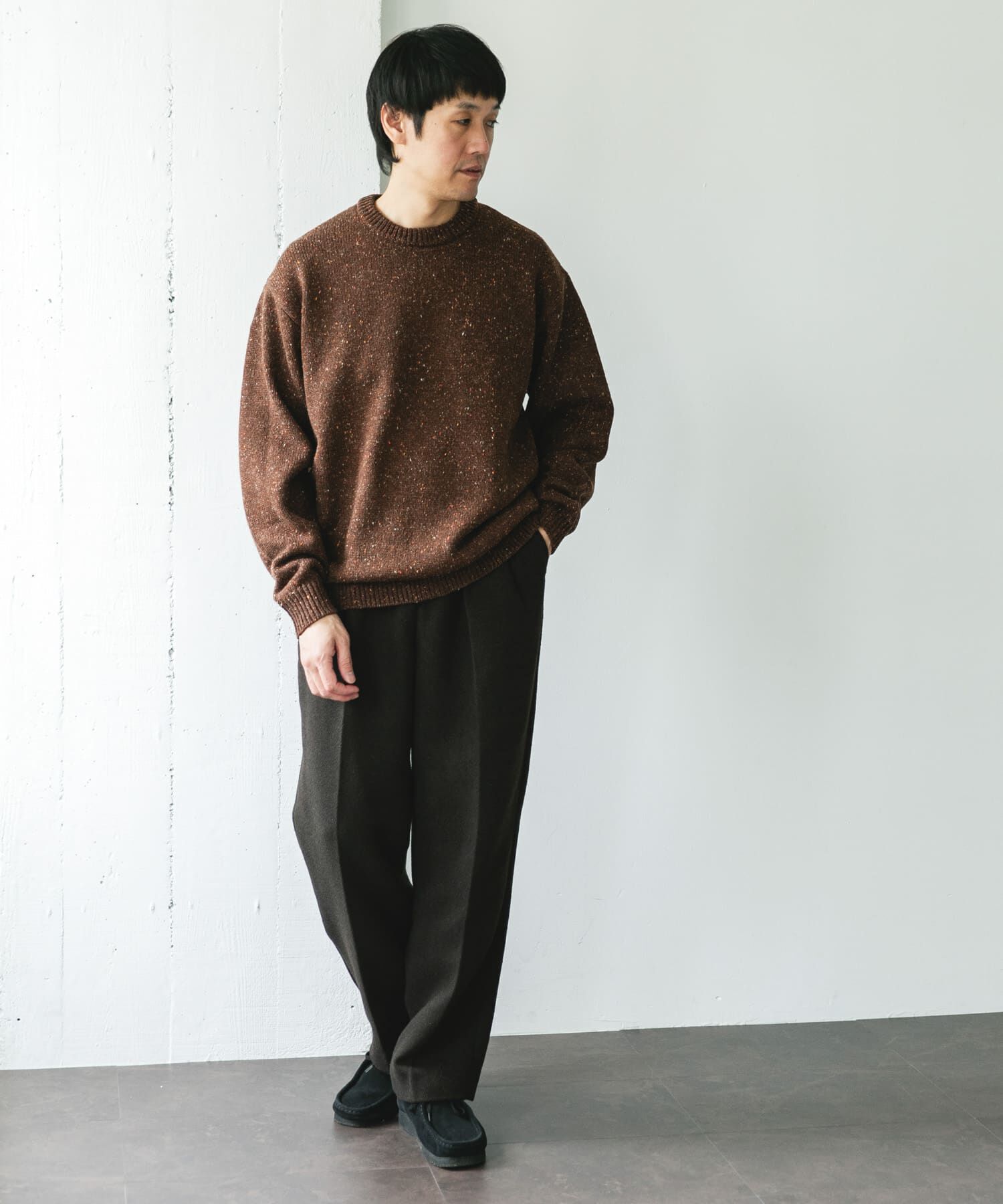 URBAN RESEARCH DOORS「ウールブレンドネップクルーネックニット」|ニット・セーター|