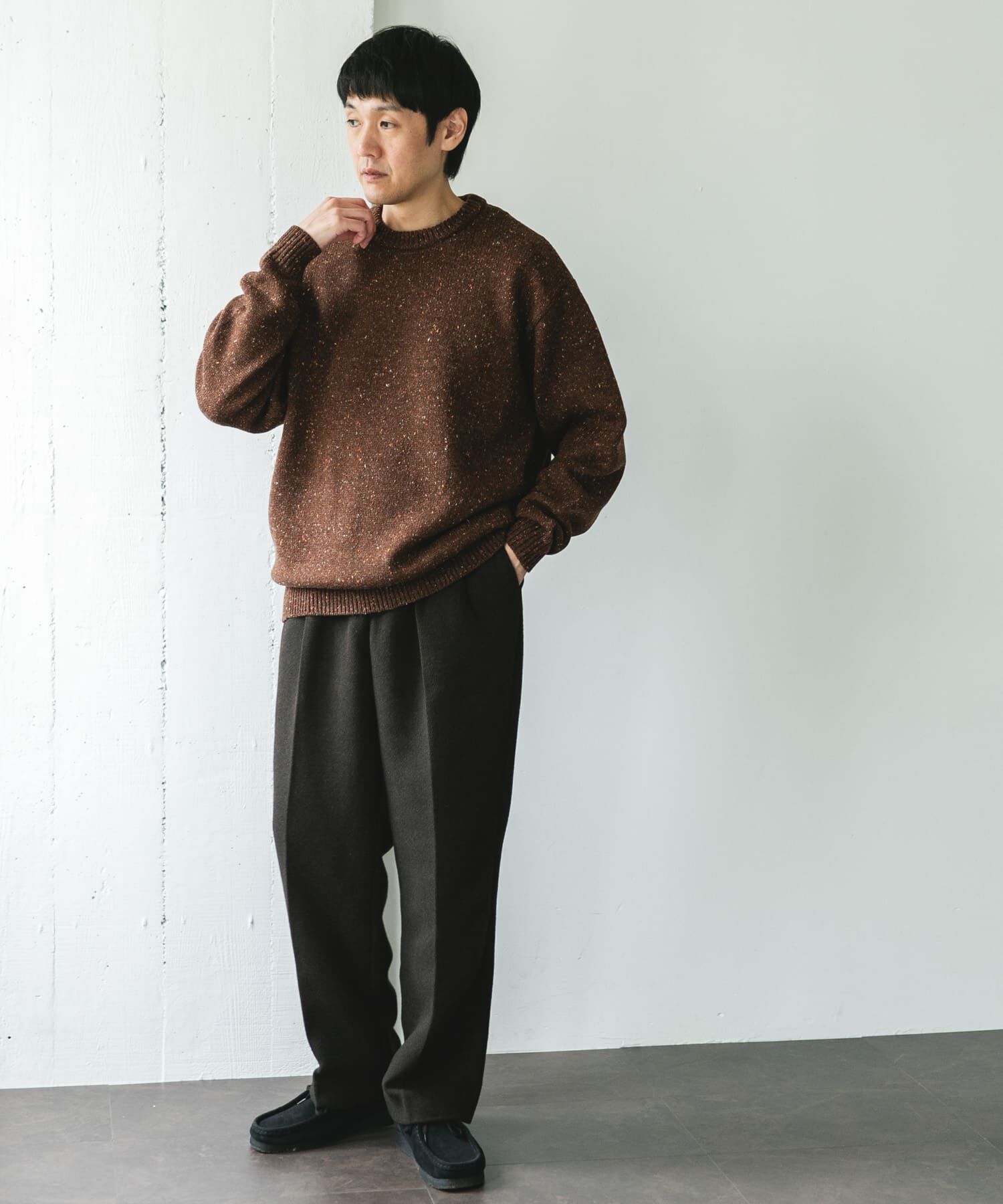 URBAN RESEARCH DOORS「ウールブレンドネップクルーネックニット」|ニット・セーター|