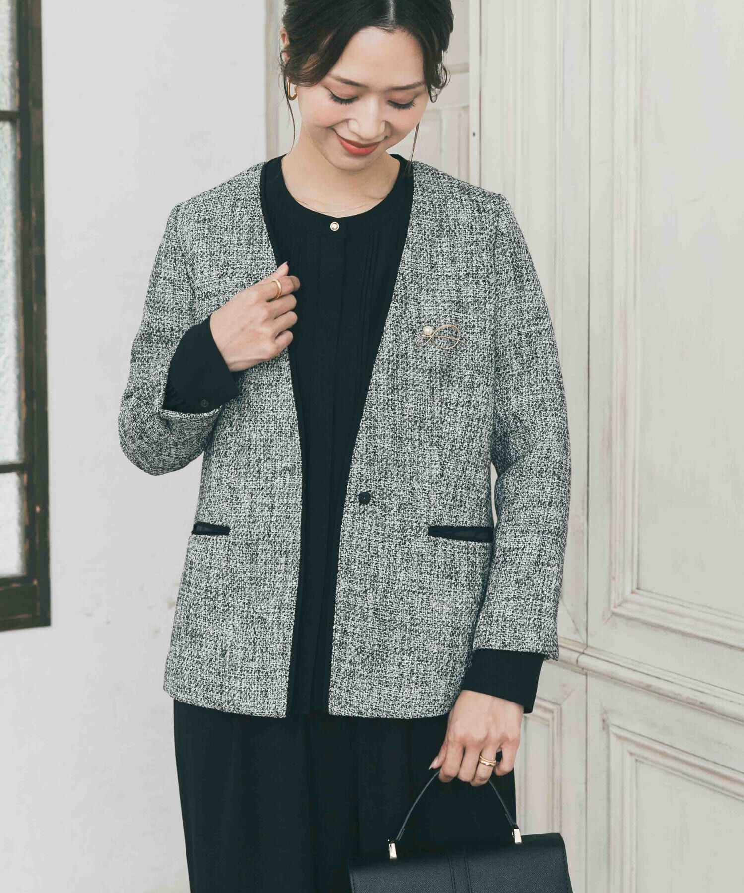 URBAN RESEARCH DOORS「ツィードVネックロングジャケット」|その他|