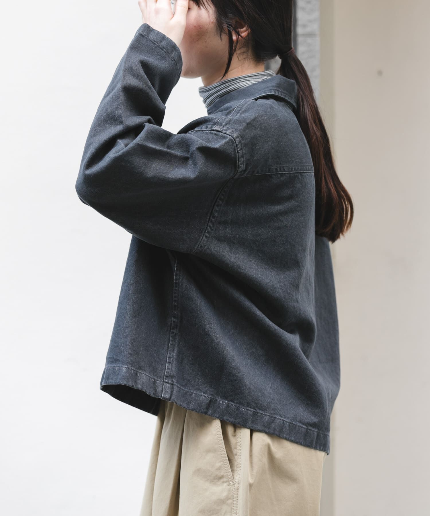 URBAN RESEARCH DOORS「FORK&SPOON　ペーパーデニムスキッパーシャツ」|シャツ・ブラウス|