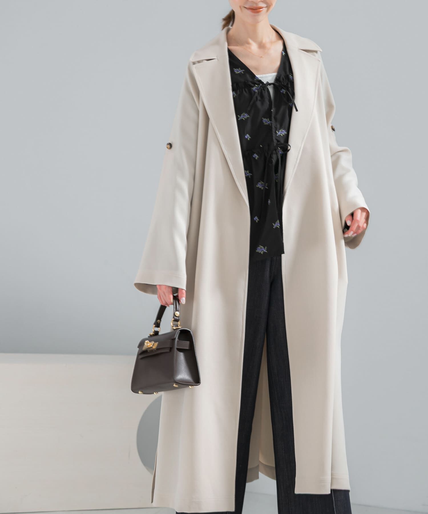 URBAN RESEARCH ROSSO「撥水 ロングガウンコート」|トレンチコート|