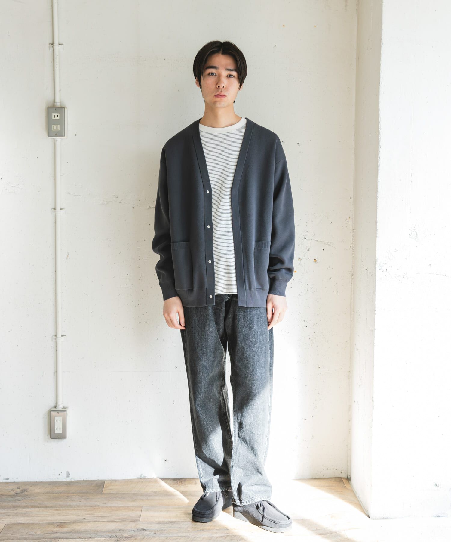 URBAN RESEARCH DOORS「『UR TECH Renew Knit』Vネックカーディガン」|カーディガン|