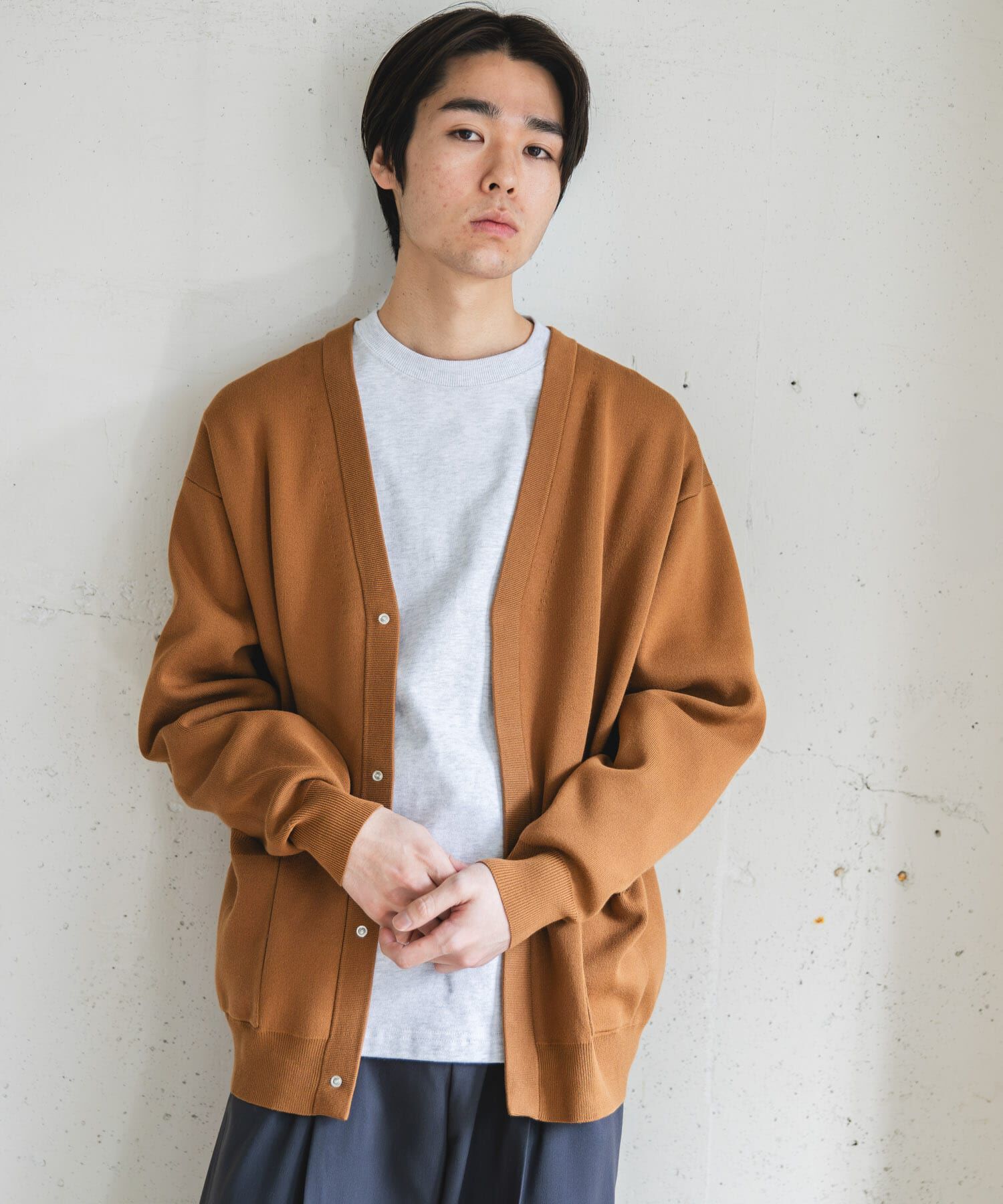 URBAN RESEARCH DOORS「『UR TECH Renew Knit』Vネックカーディガン」|カーディガン|