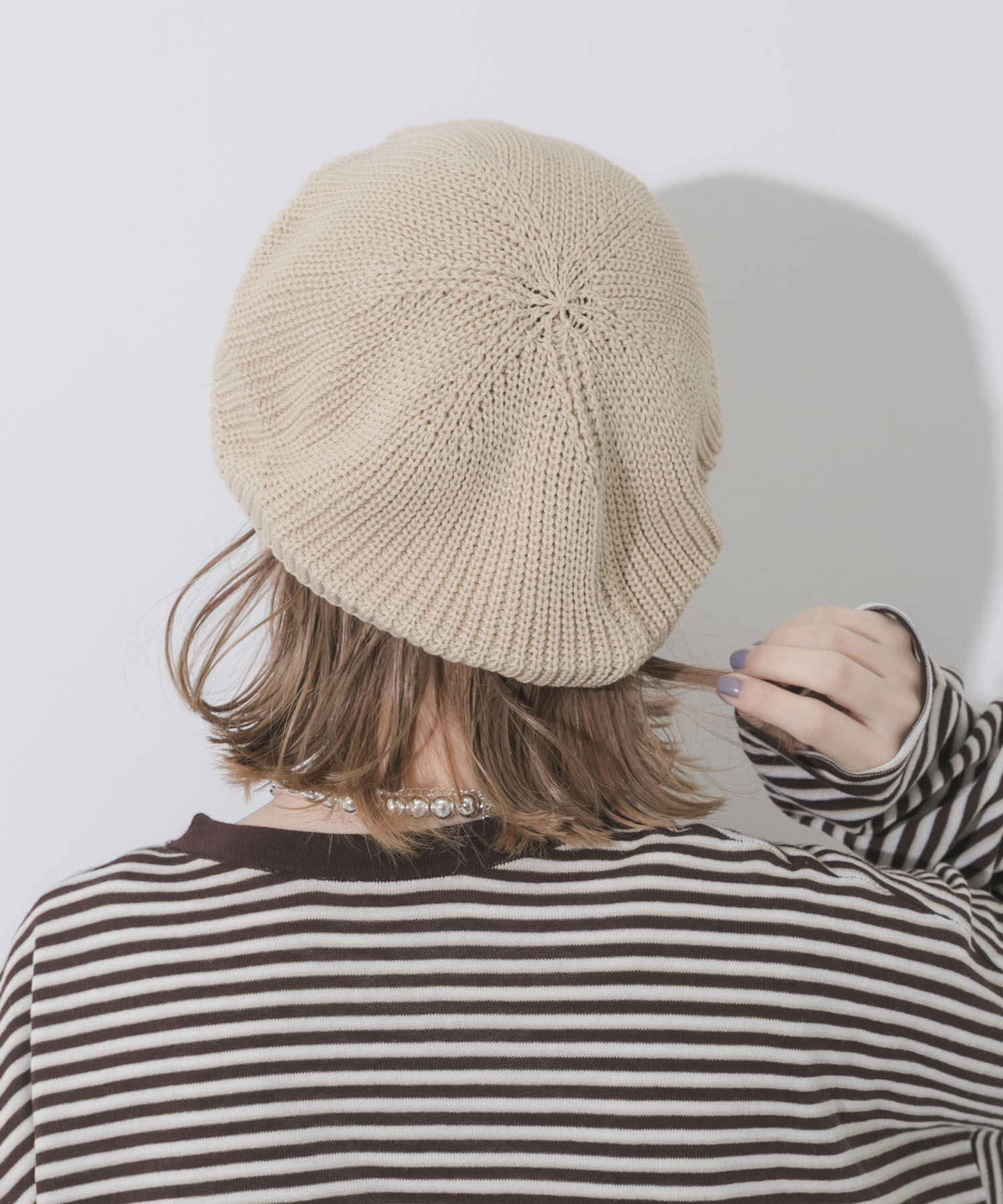 SMELLY「リブニットベレー」|ハンチング・ベレー帽|