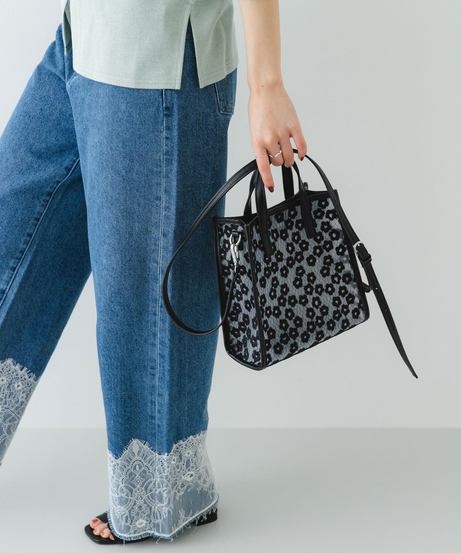 RODE SKO「フラワーシアー2WAYハンドバッグ」|ハンドバッグ|