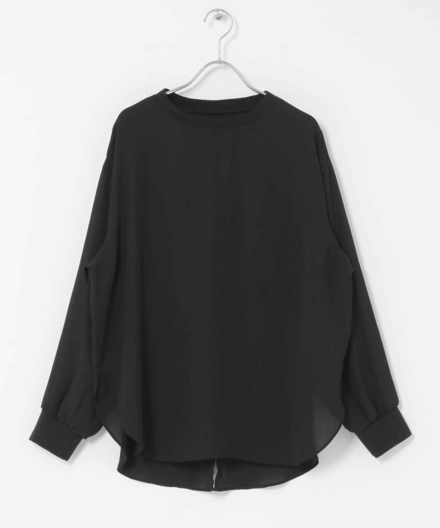 URBAN RESEARCH ROSSO「リブドッキングセミシアープルオーバー」|Tシャツ・カットソー|ブラック