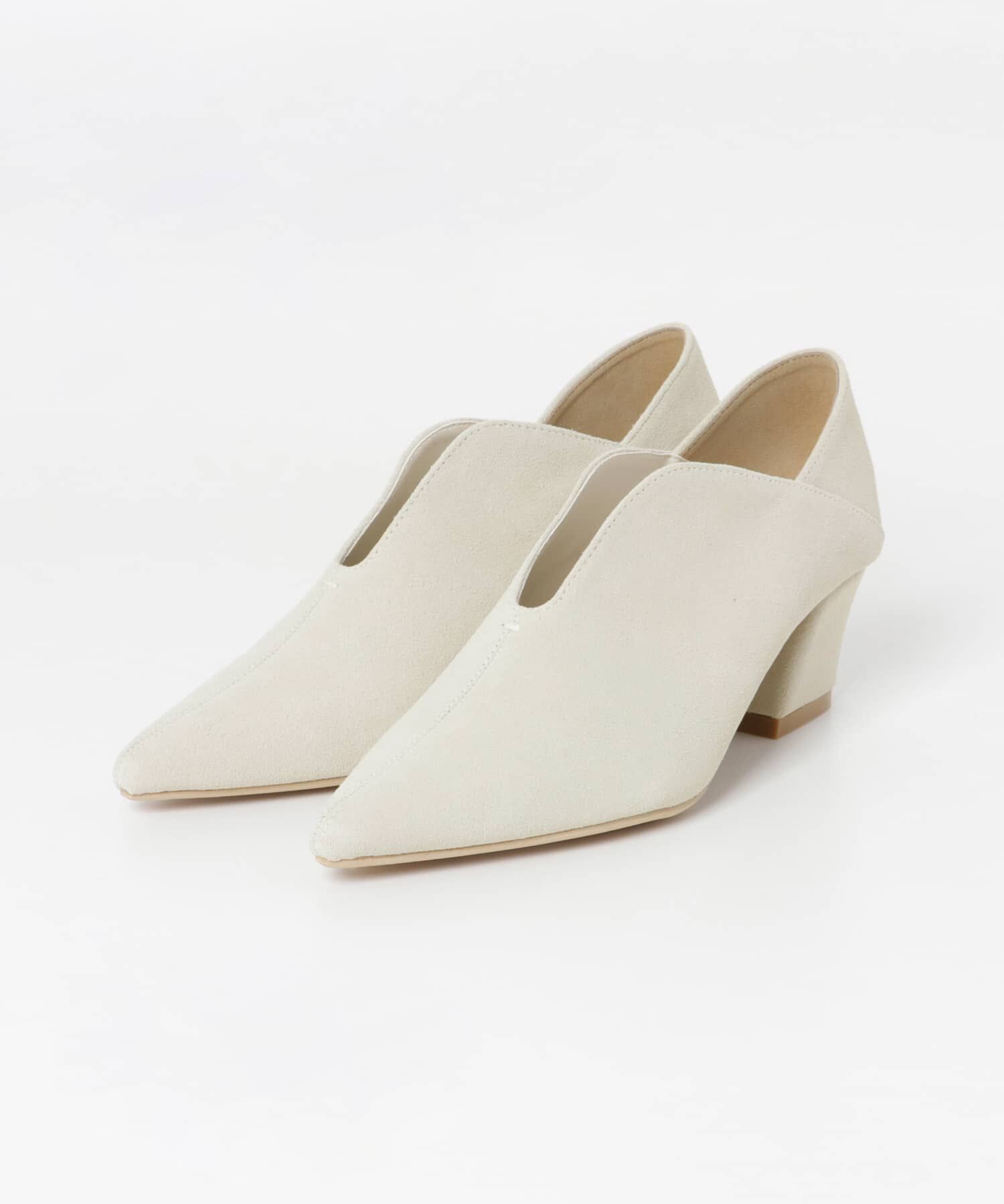  「ポインテッドトゥスエードブーティ」|ショートブーツ|