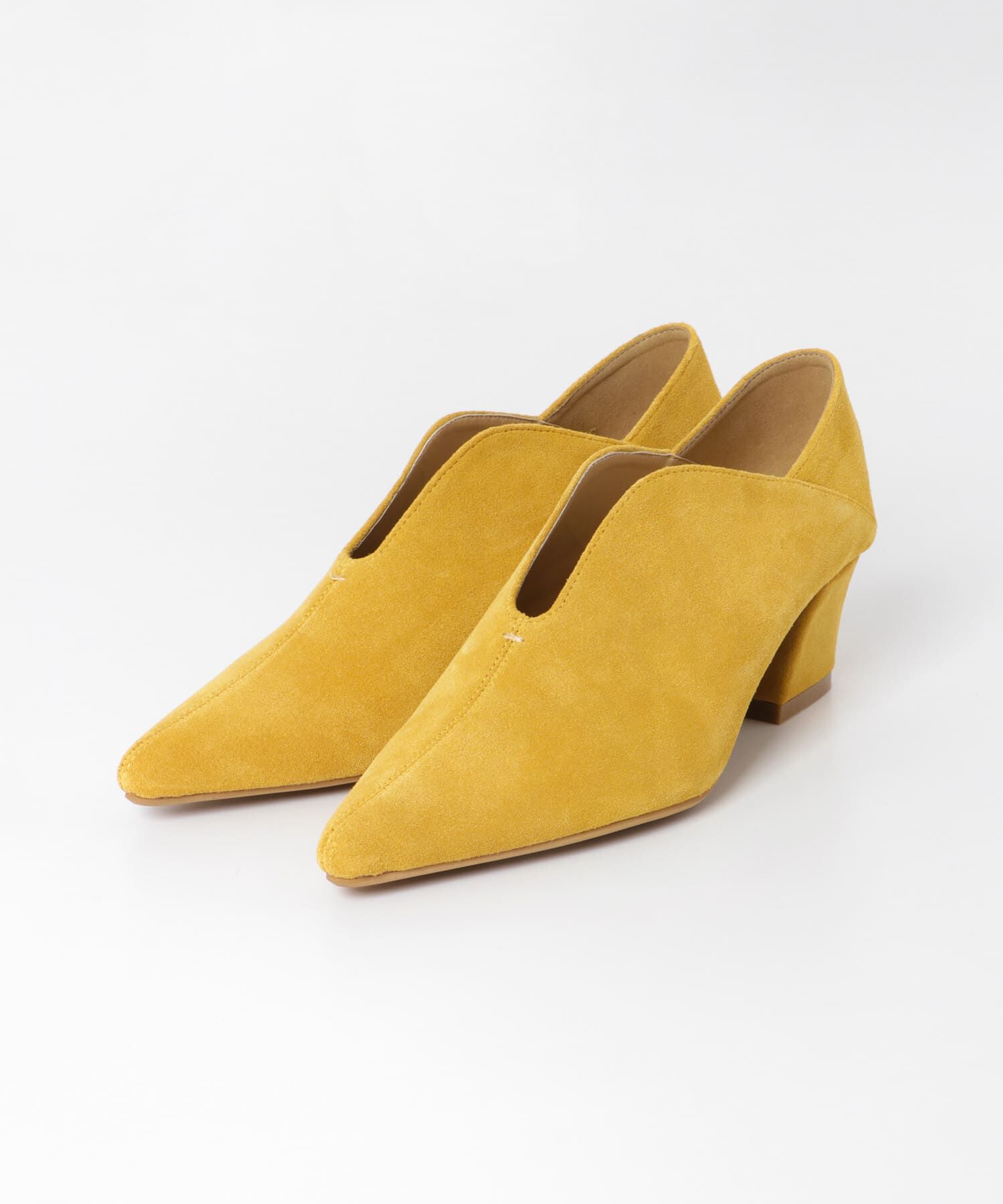  「ポインテッドトゥスエードブーティ」|ショートブーツ|