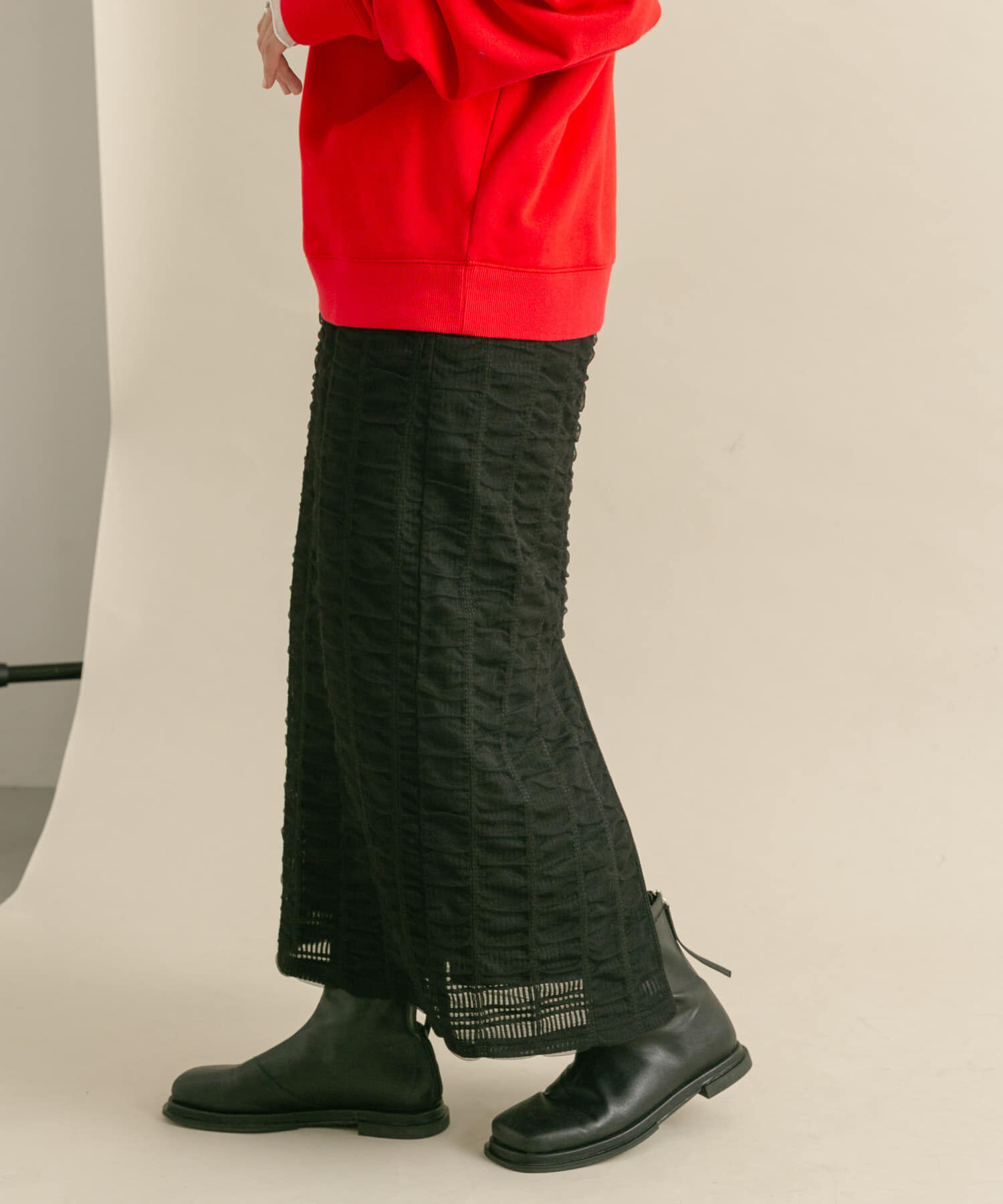  「シャーリングIラインスカート」|スカート|