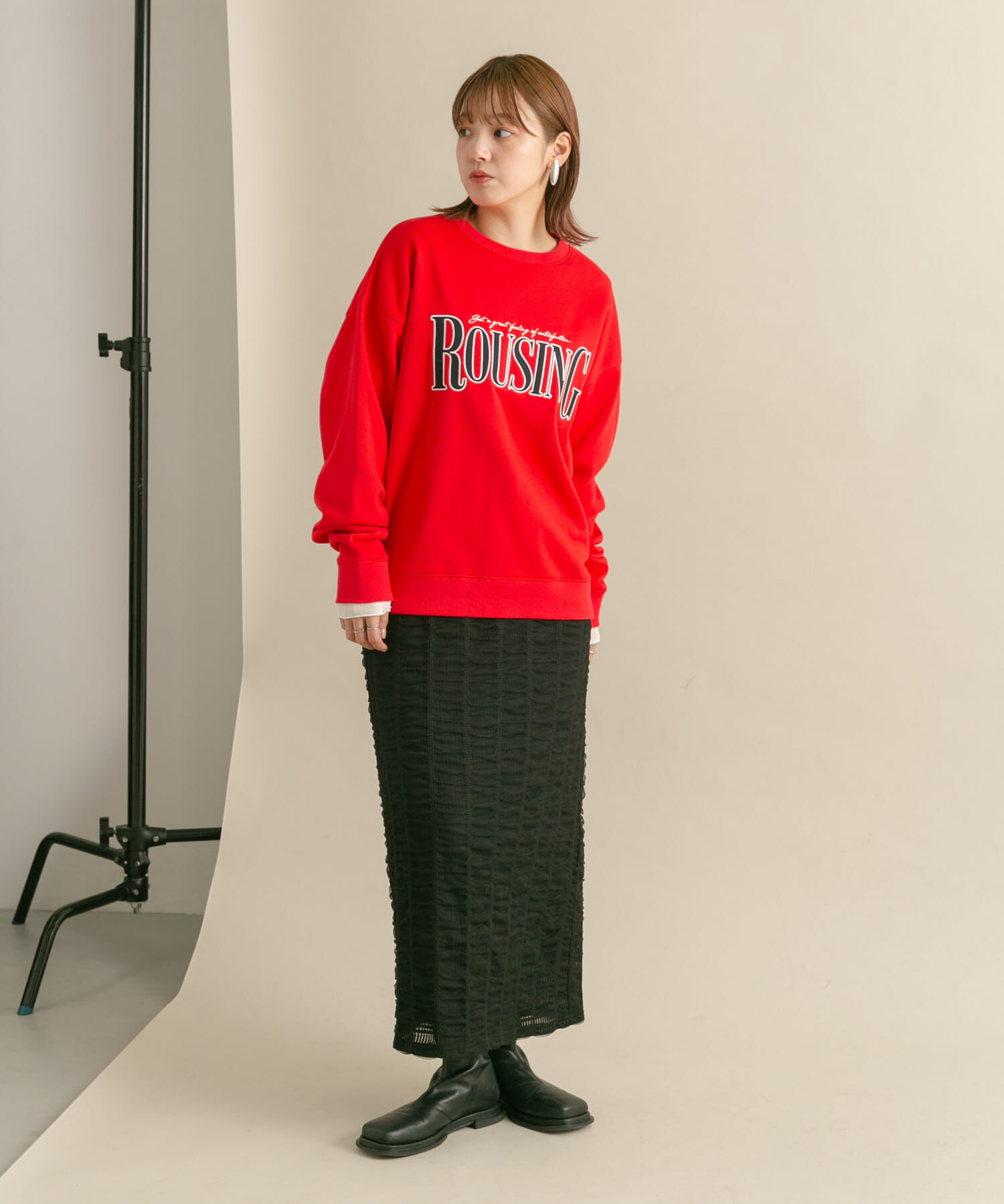  「シャーリングIラインスカート」|スカート|