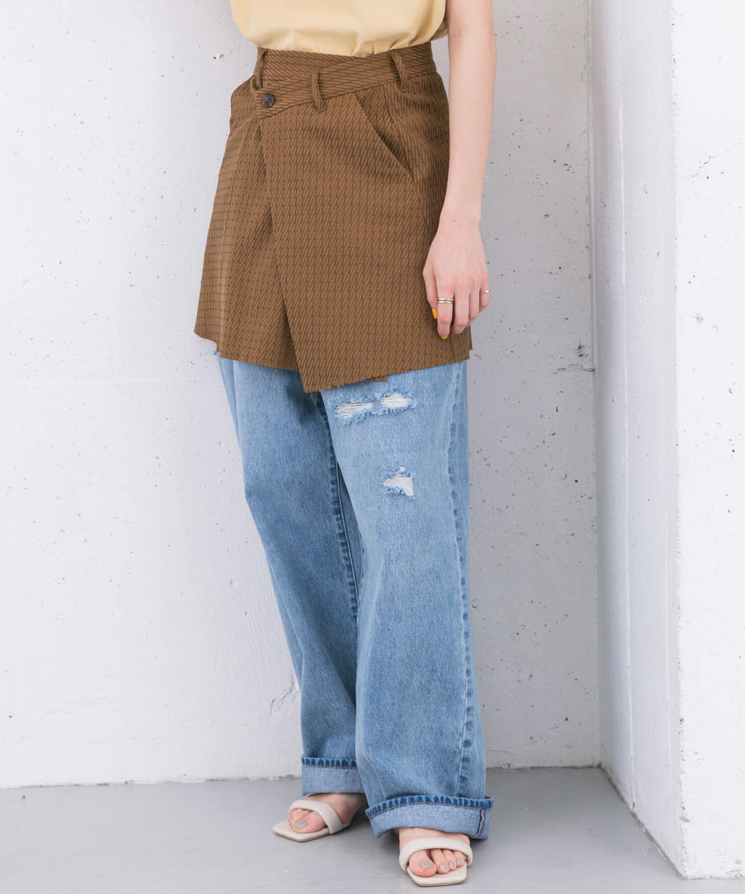  「リメイクラップミニスカート」|スカート|