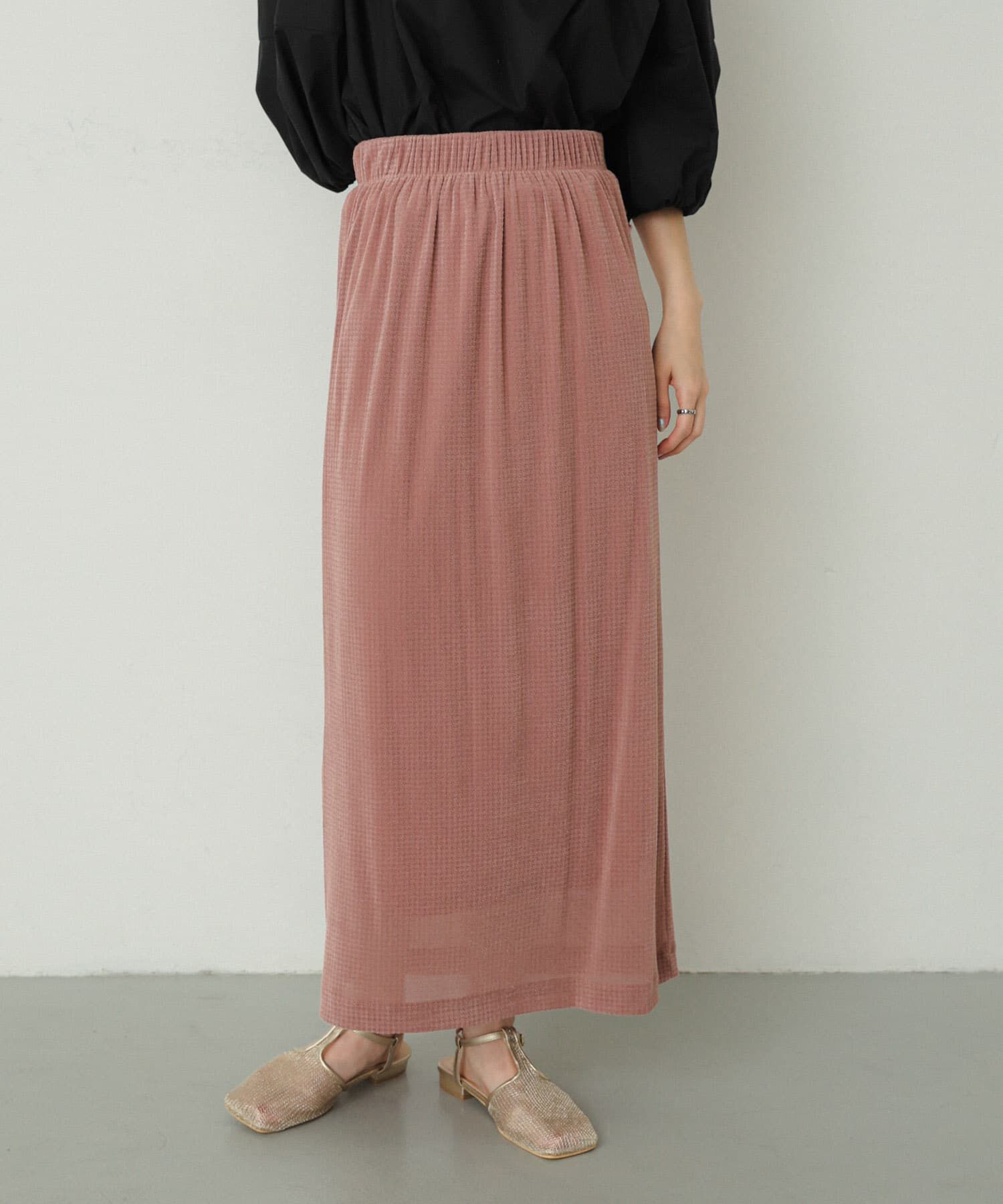 SENSE OF PLACE by URBAN RESEARCH「シアーラメベロアスカート」|スカート|ピンク