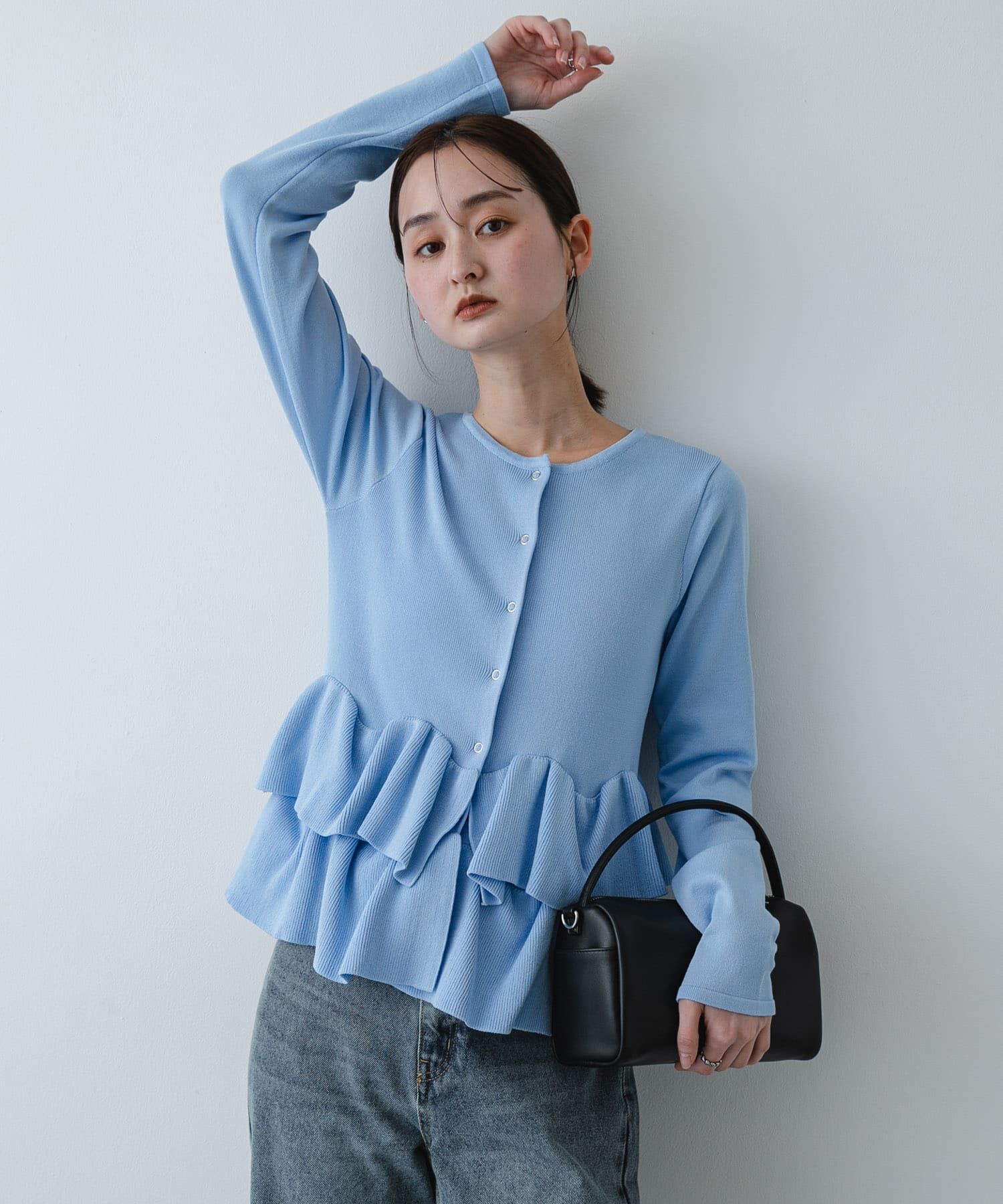 SENSE OF PLACE by URBAN RESEARCH「『洗濯可』ウェーブペプラムニットカーディガン」|カーディガン|