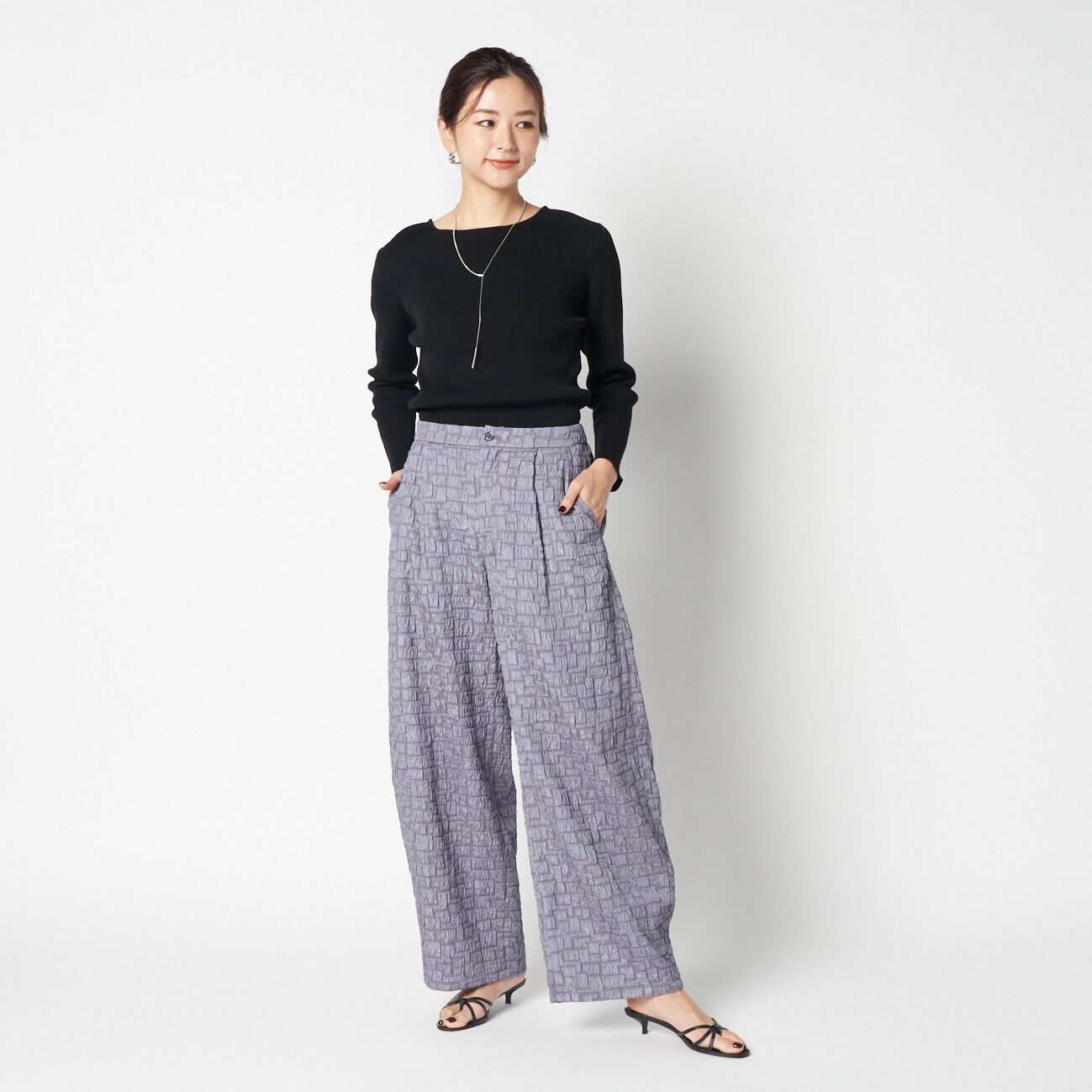 HELIOPOLE「HELIOPOLE JACQUARD CURVY PANTS」|チノ|