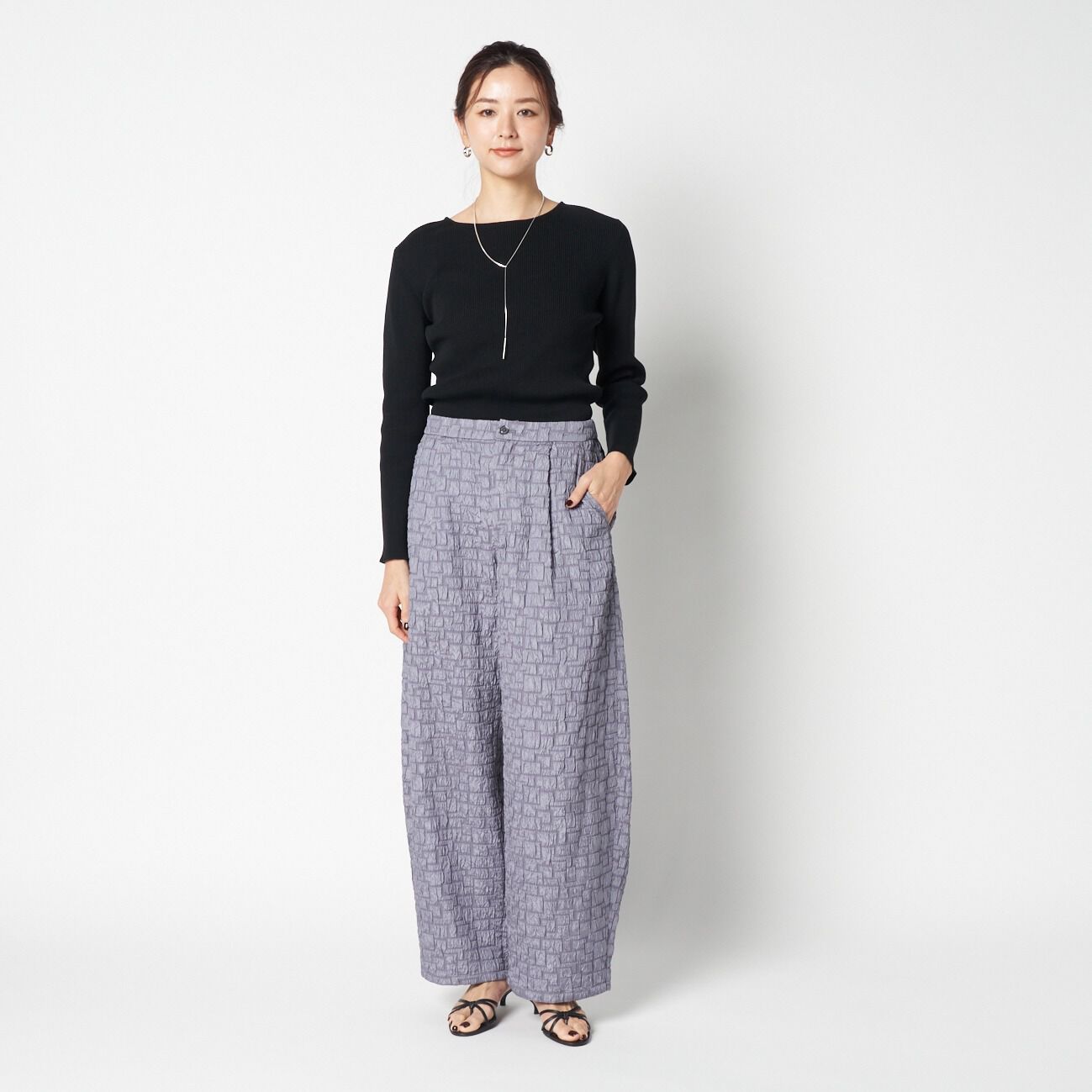 HELIOPOLE「HELIOPOLE JACQUARD CURVY PANTS」|チノ|
