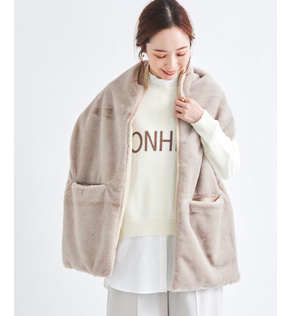 le.coeur blanc「TWEEDMILL フェイクファーポケツキストール」|ストール|