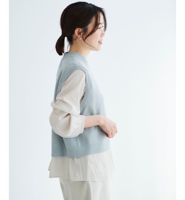  「ブラウスレイヤードニットベスト」|ベスト・ジレ|