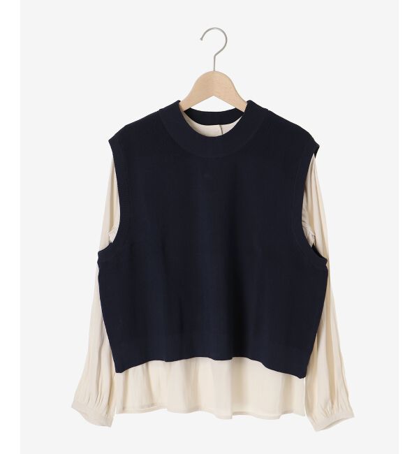  「ブラウスレイヤードニットベスト」|ベスト・ジレ|