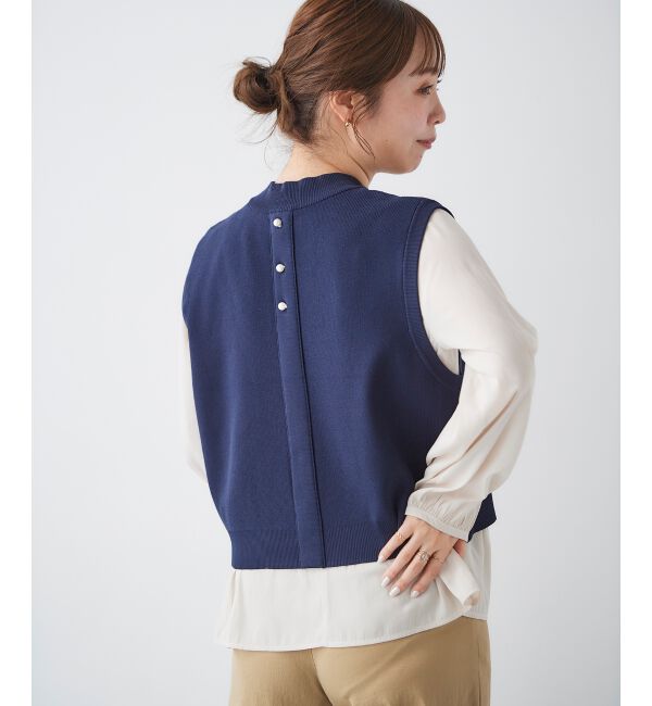  「ブラウスレイヤードニットベスト」|ベスト・ジレ|