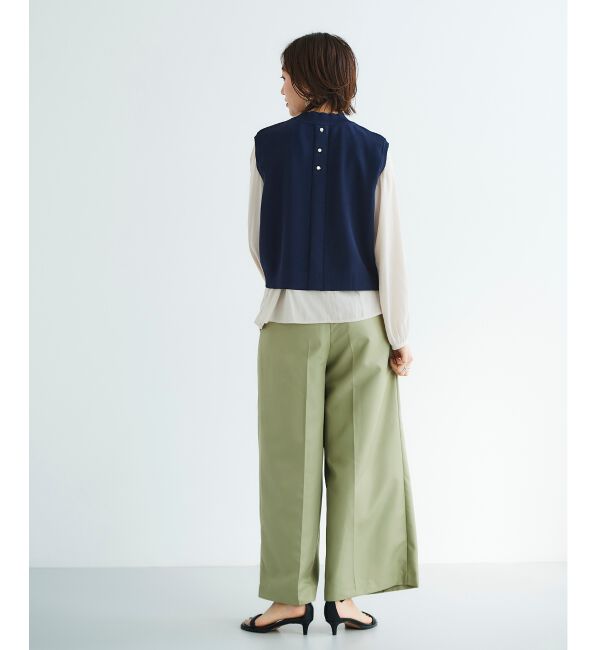  「ブラウスレイヤードニットベスト」|ベスト・ジレ|