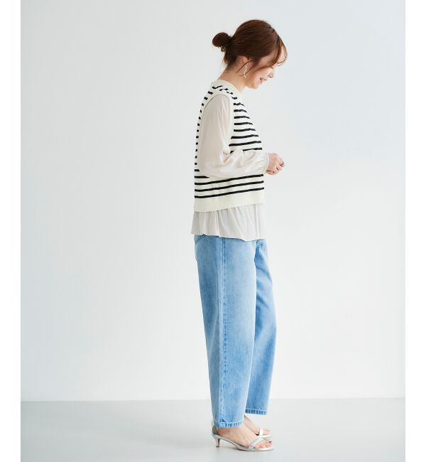  「ブラウスレイヤードニットベスト」|ベスト・ジレ|