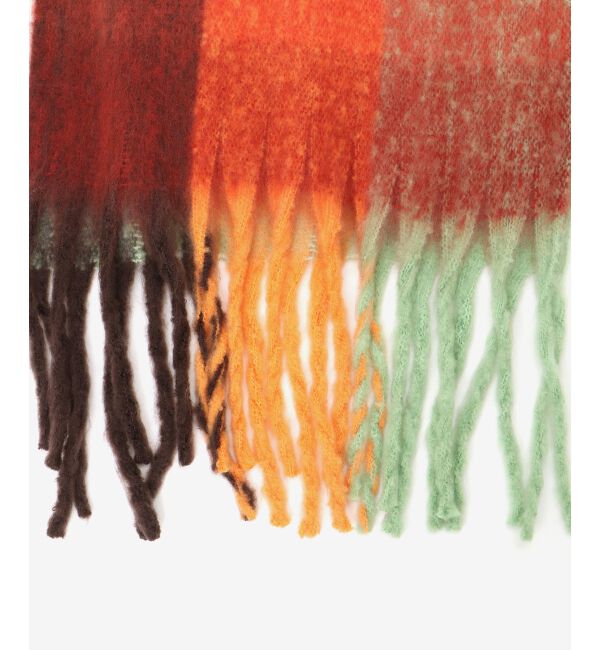 le.coeur blanc「《WEB限定アイテム》ブロックチェックビッグフリンジストール」|ストール|