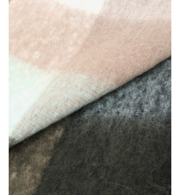 le.coeur blanc「《WEB限定アイテム》ブロックチェックビッグフリンジストール」|ストール|