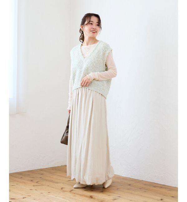  「リボンチュール&times;スラブVベスト」|ベスト・ジレ|