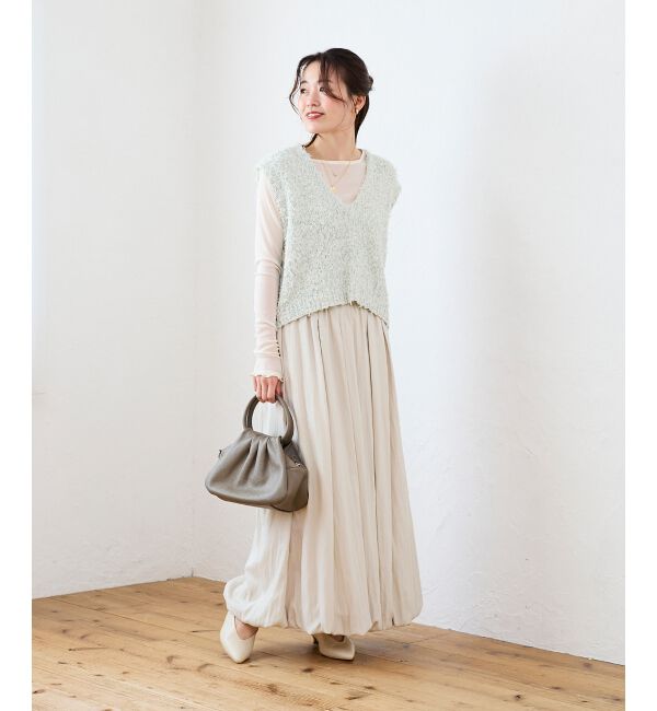  「リボンチュール&times;スラブVベスト」|ベスト・ジレ|