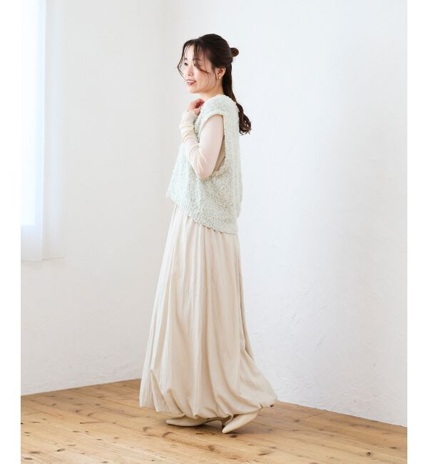  「リボンチュール&times;スラブVベスト」|ベスト・ジレ|